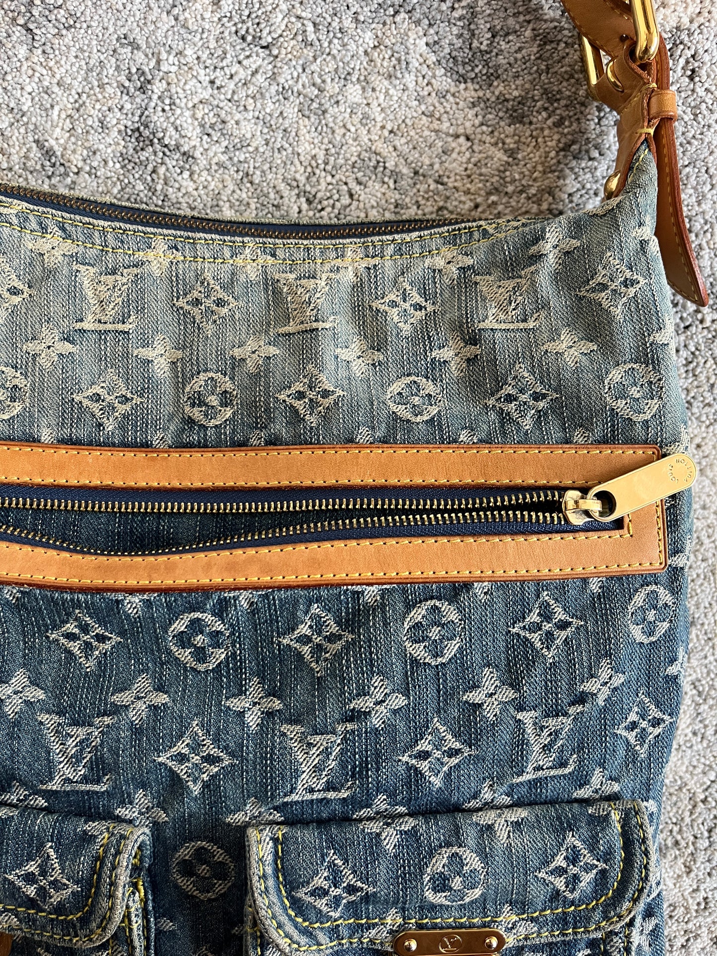 Louis Vuitton 2000's denim baggy PM bag