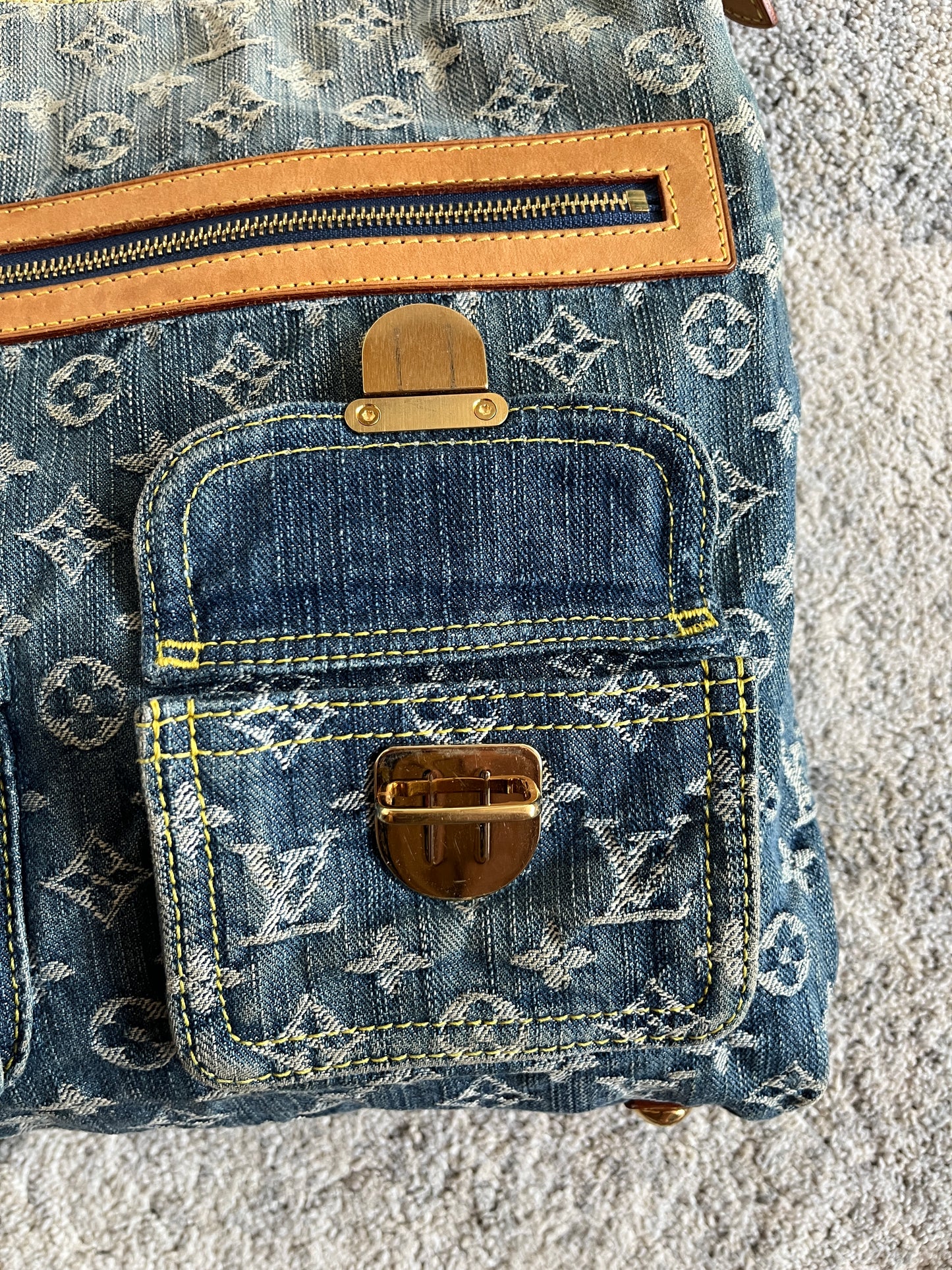 Louis Vuitton 2000's denim baggy PM bag