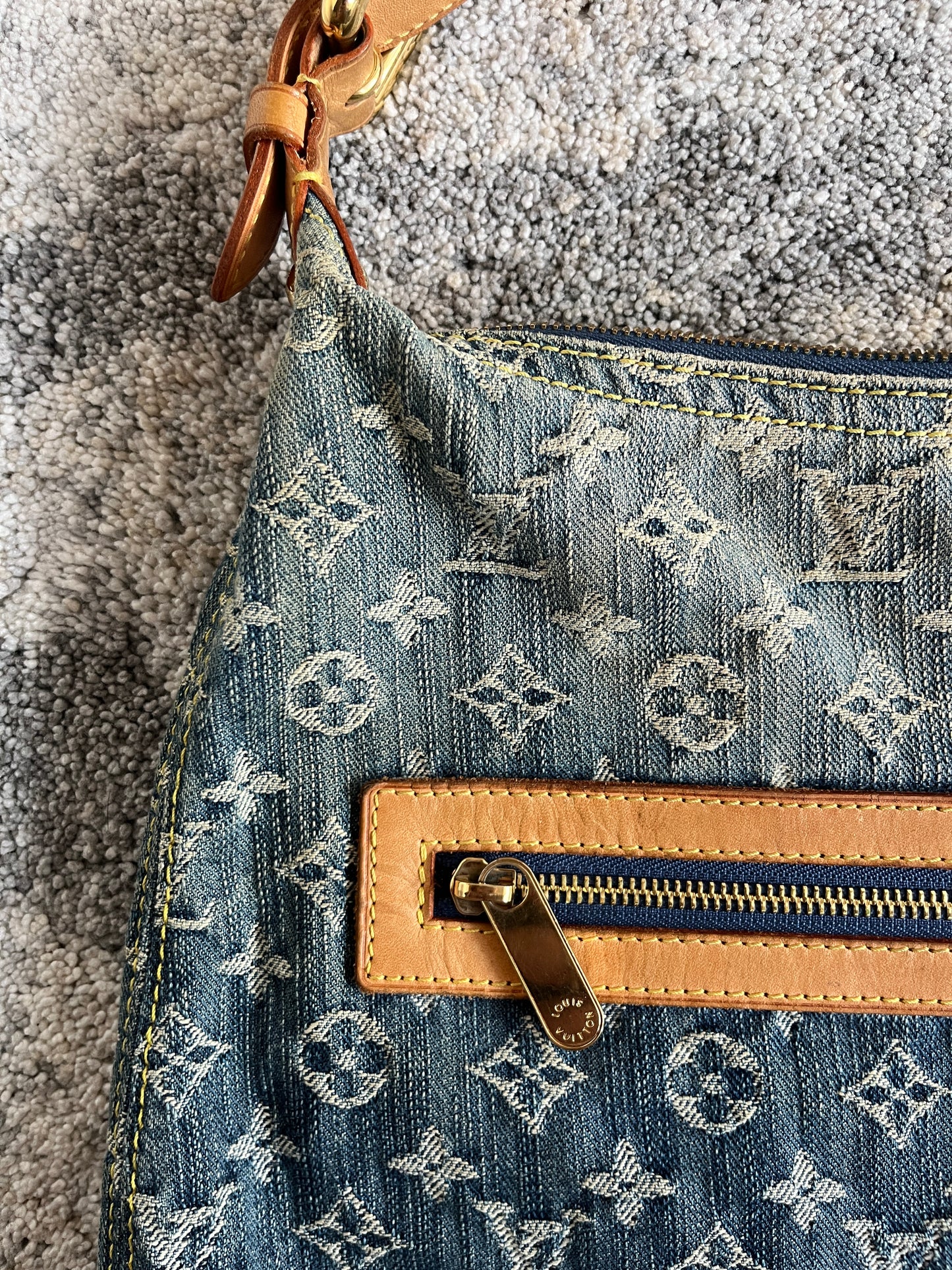 Louis Vuitton 2000's denim baggy PM bag