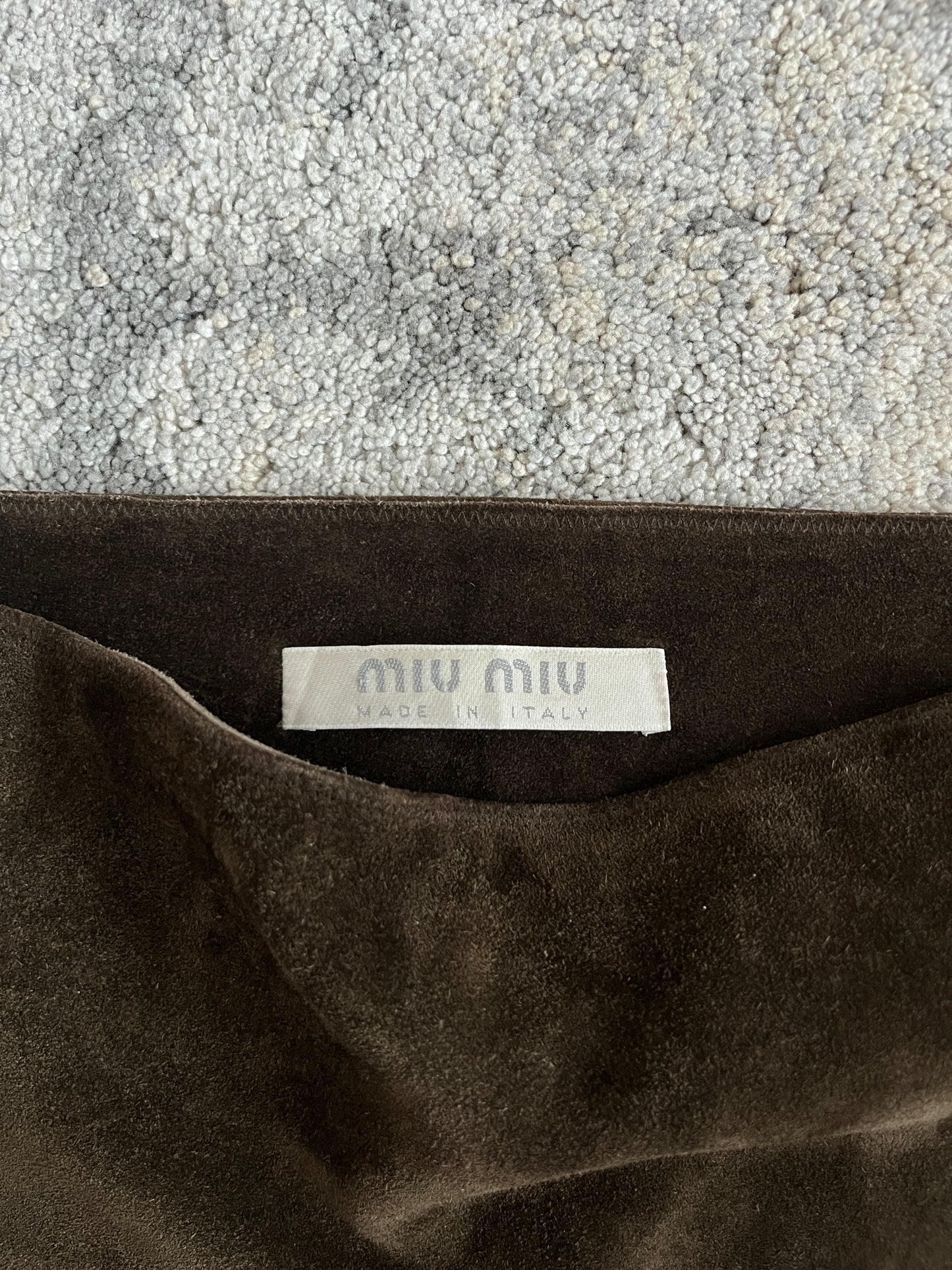 Miu Miu FW1999 suede butterfly skirt