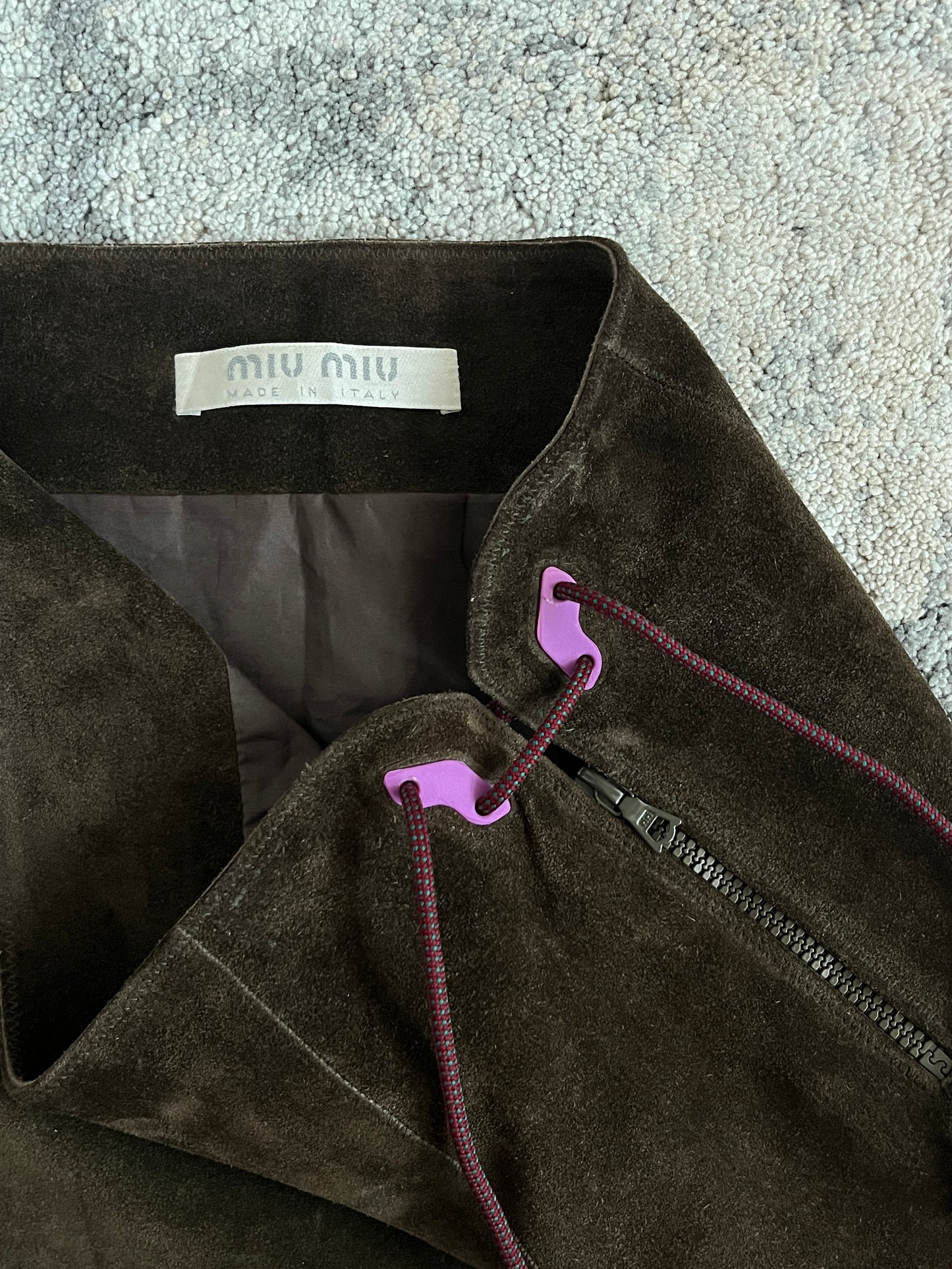 Miu Miu FW1999 suede butterfly skirt