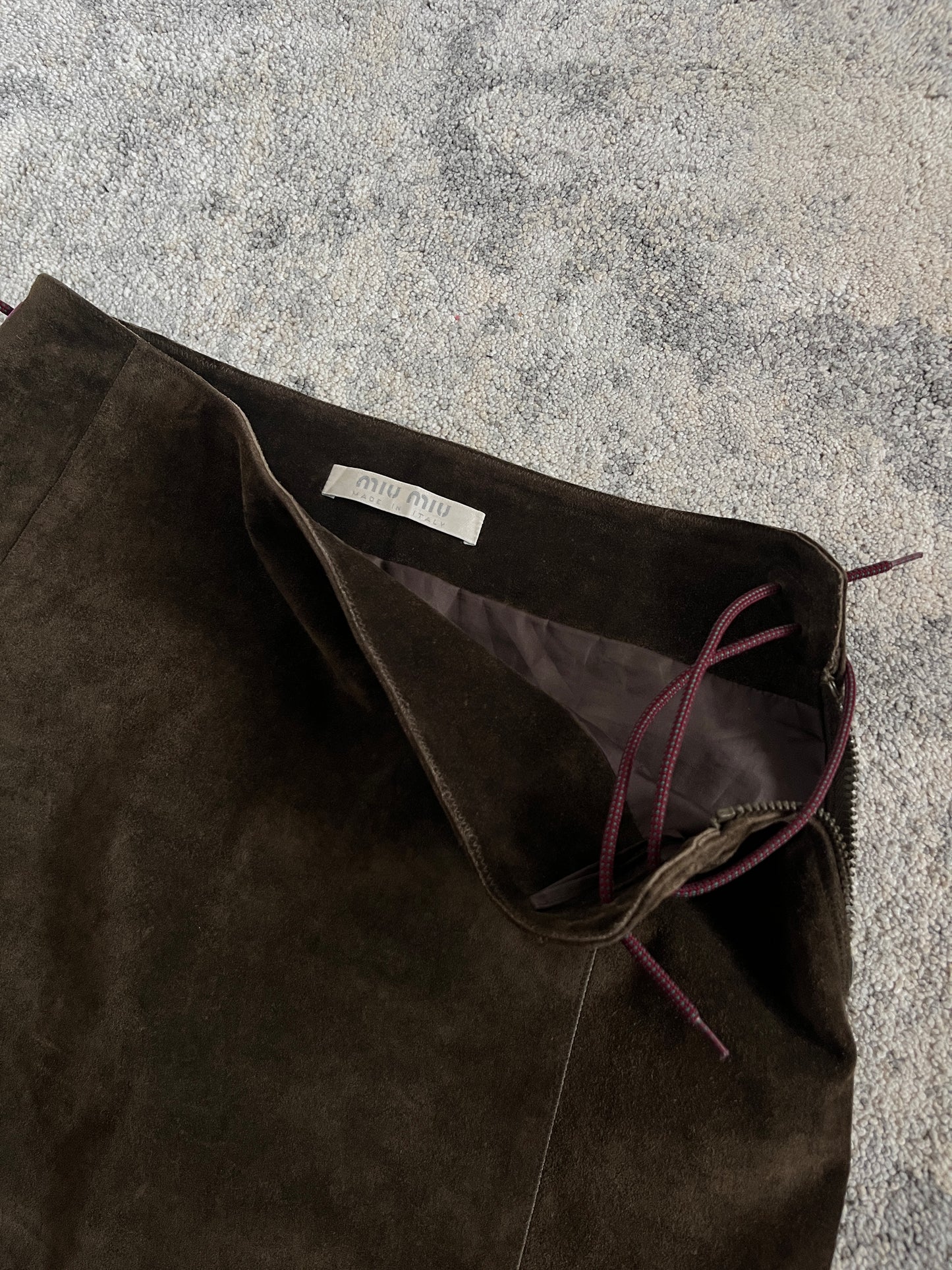 Miu Miu FW1999 suede butterfly skirt
