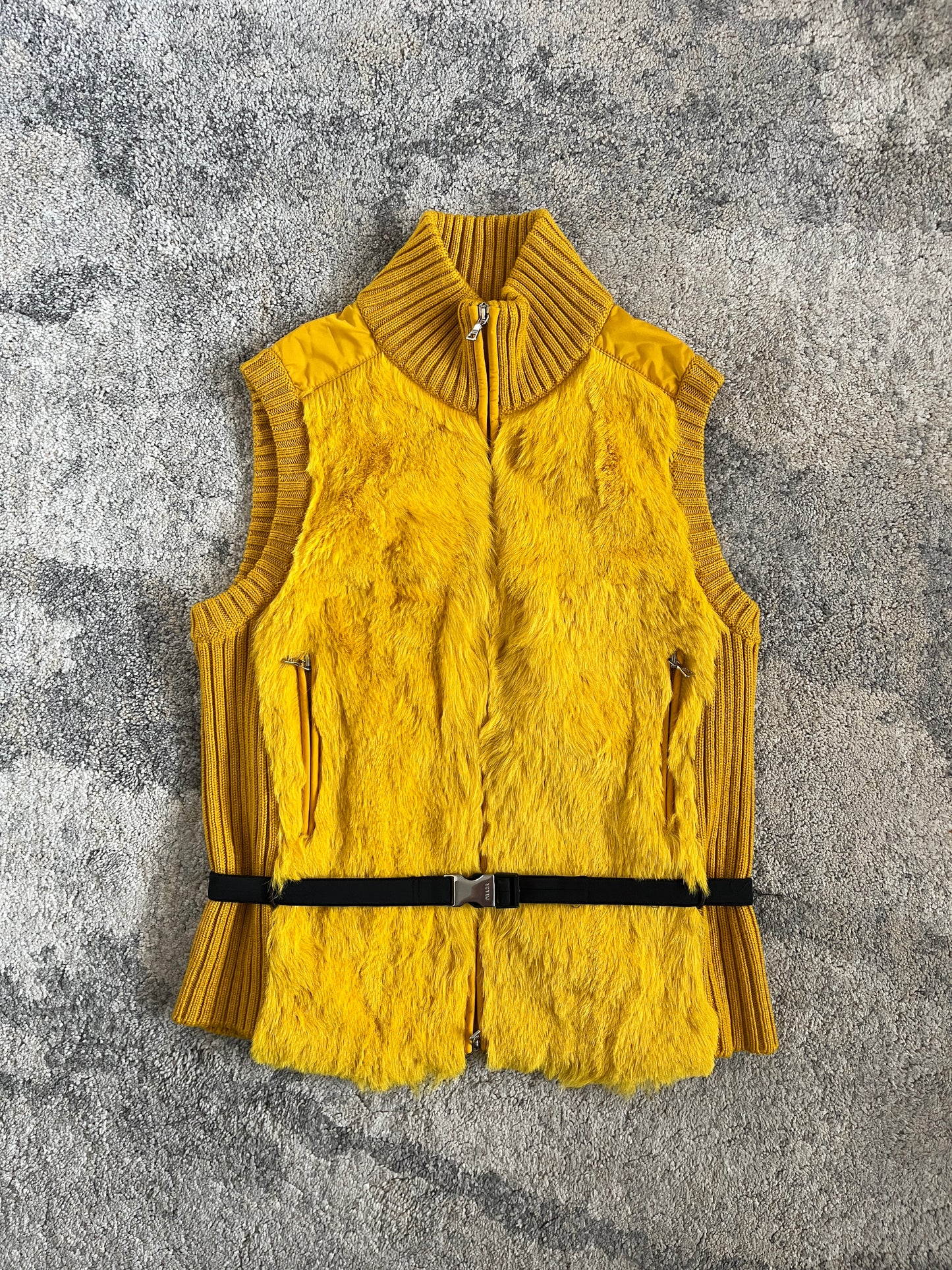 Prada FW2000 wool & fur vest