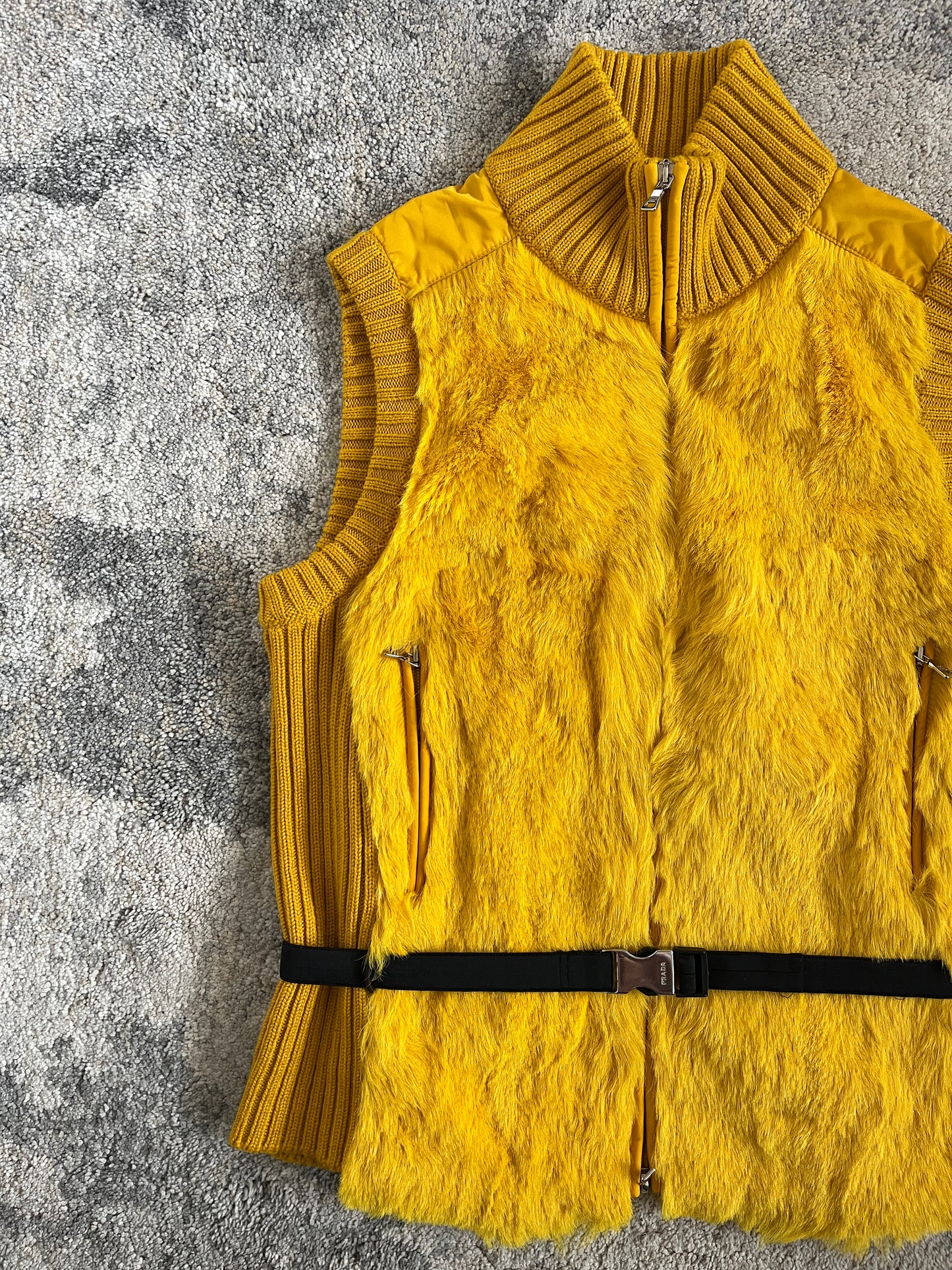 Prada FW2000 wool & fur vest