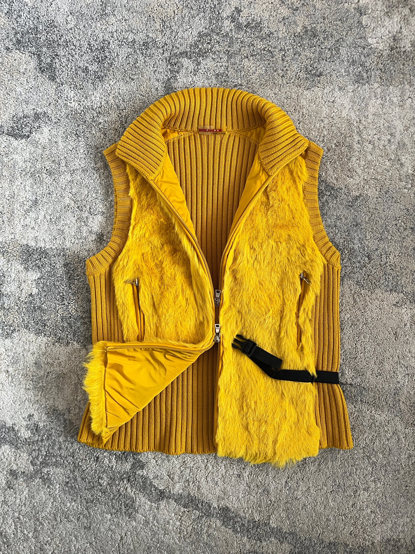 Prada FW2000 wool & fur vest