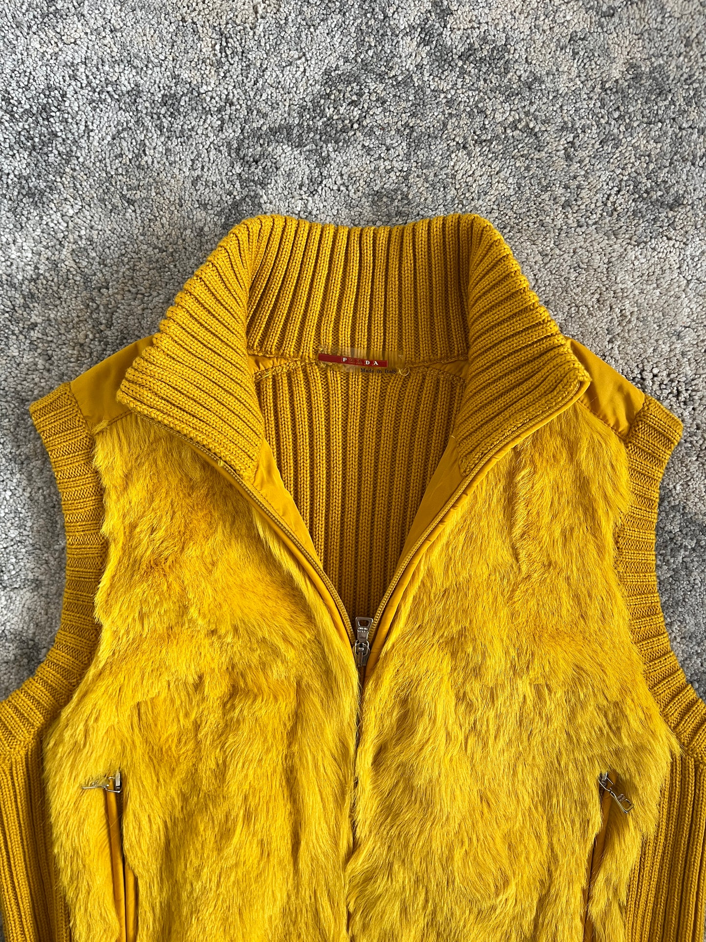 Prada FW2000 wool & fur vest