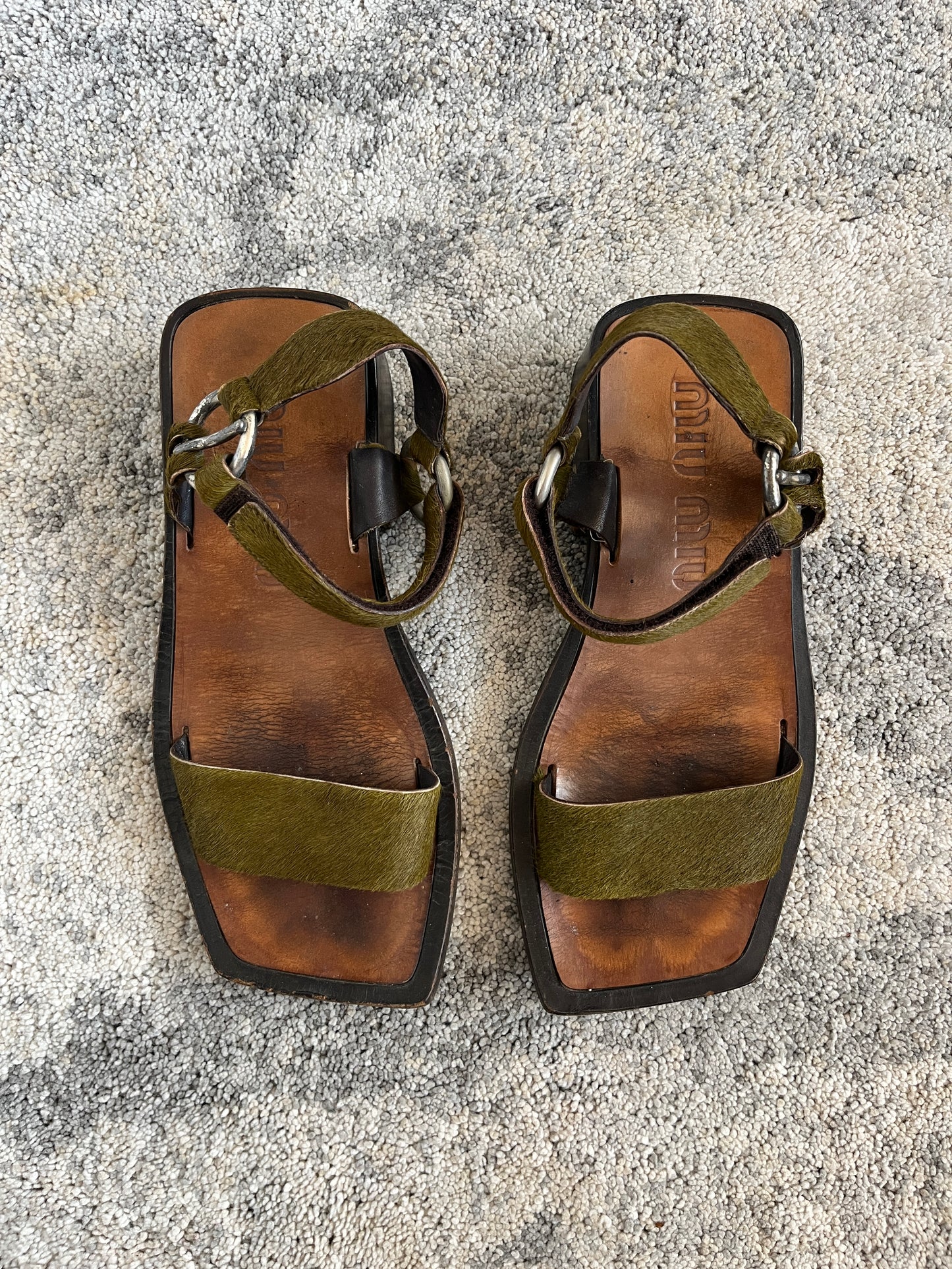 Miu Miu 1990's fur sandals