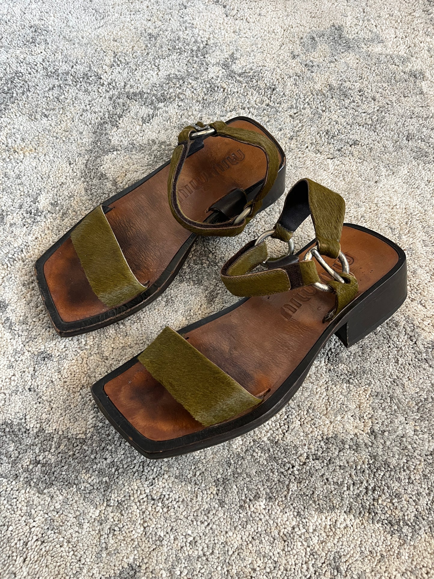 Miu Miu 1990's fur sandals