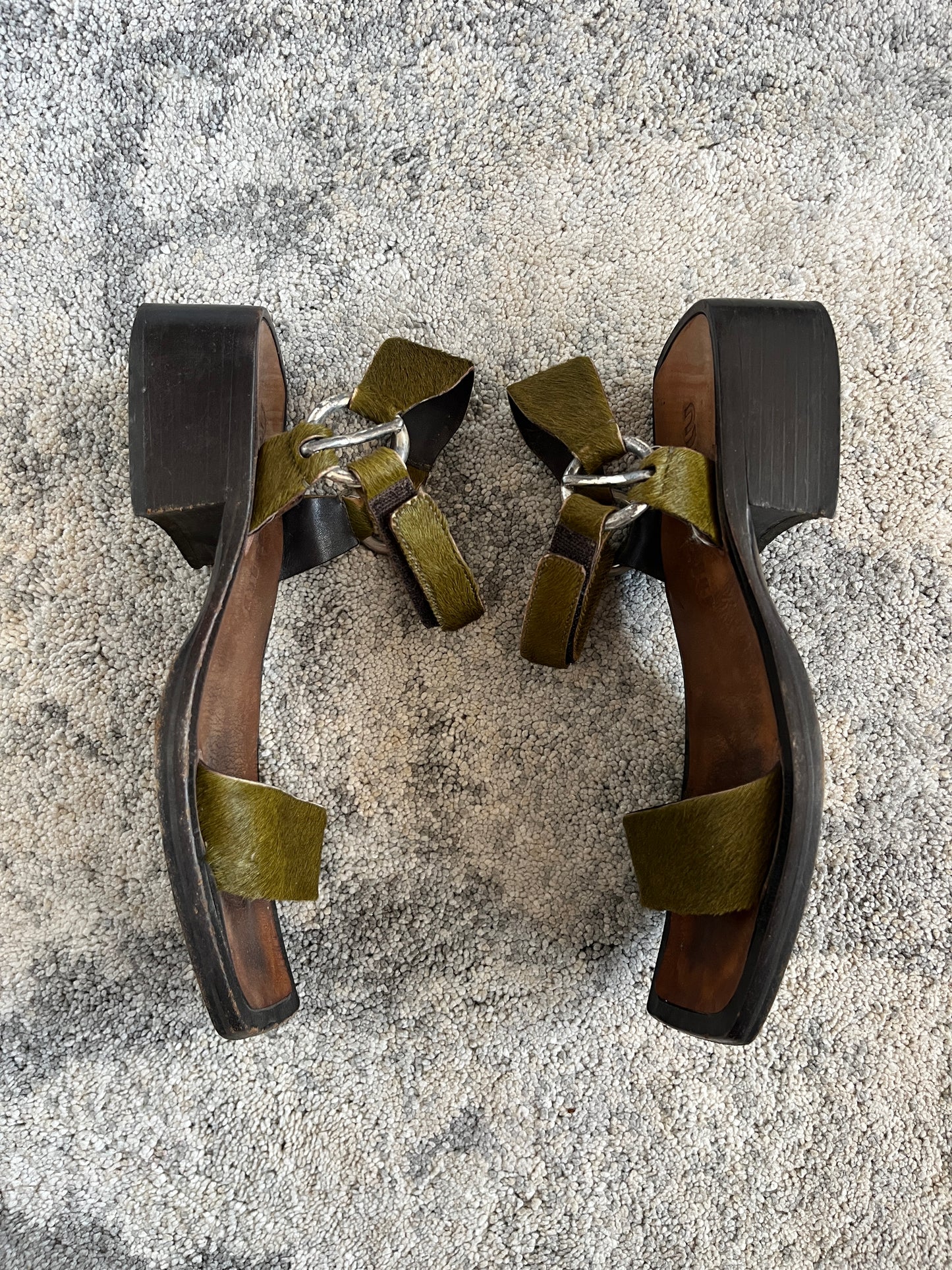 Miu Miu 1990's fur sandals