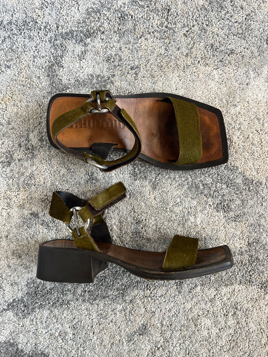 Miu Miu 1990's fur sandals