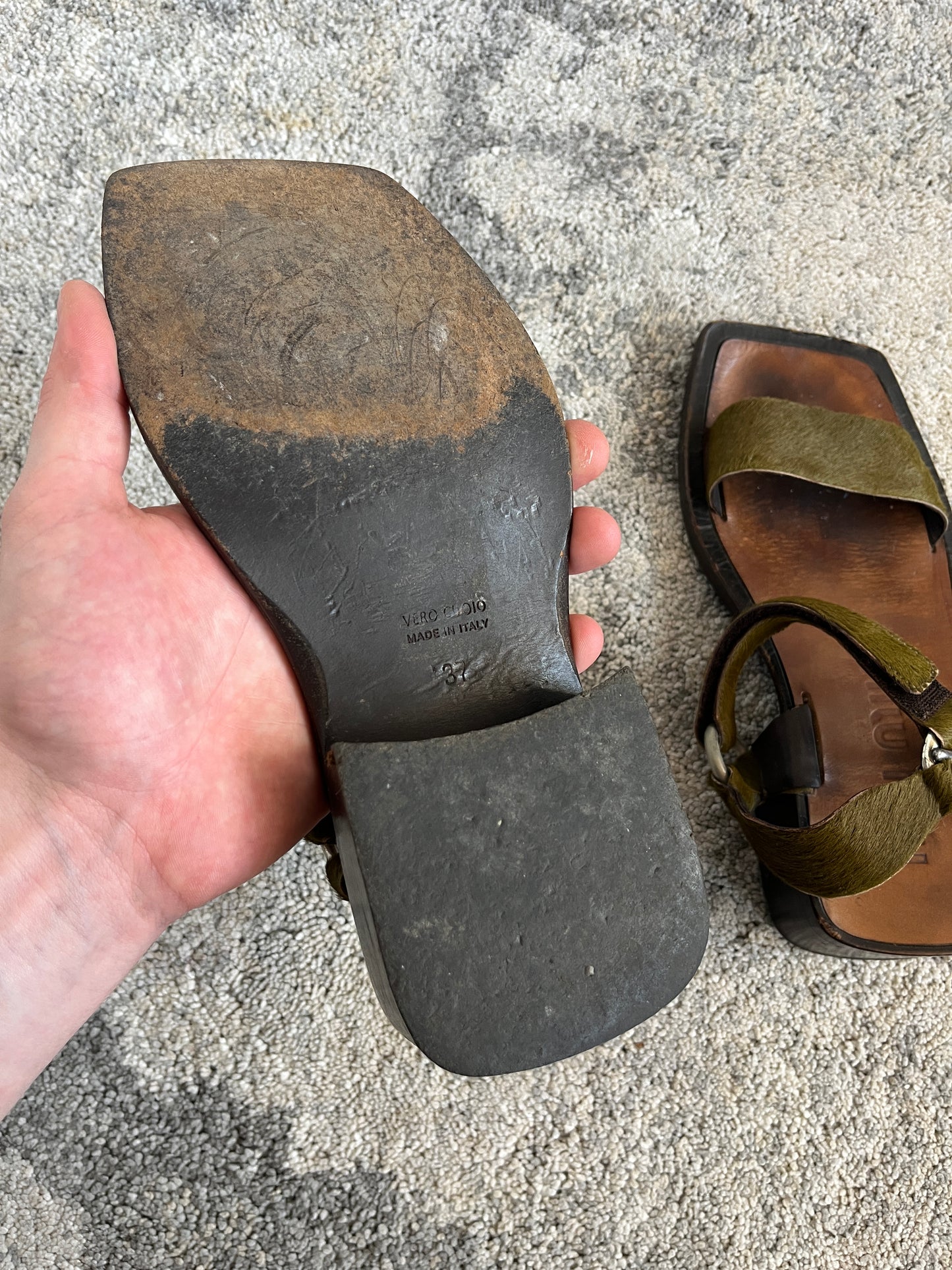 Miu Miu 1990's fur sandals