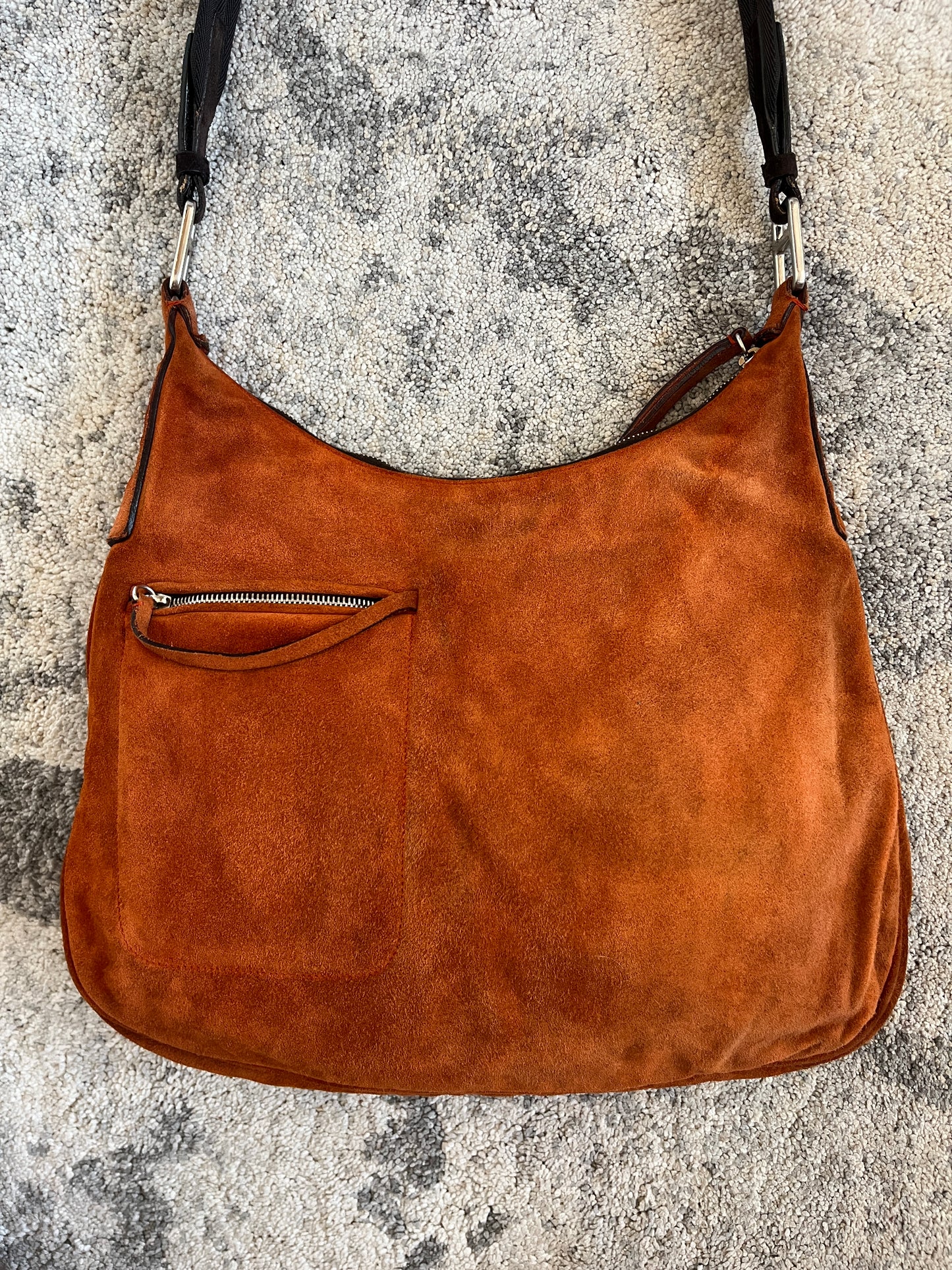 Prada FW1999 suede multipockets shoulder bag