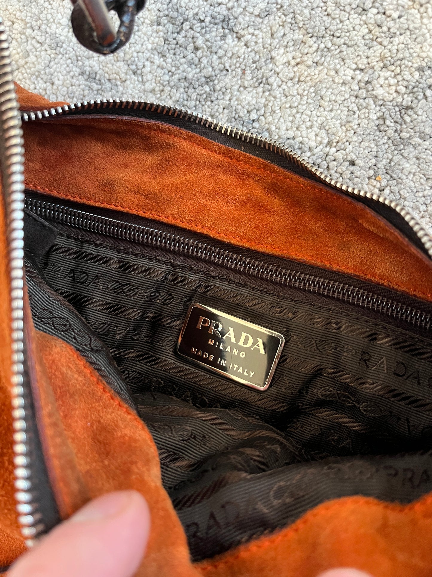 Prada FW1999 suede multipockets shoulder bag