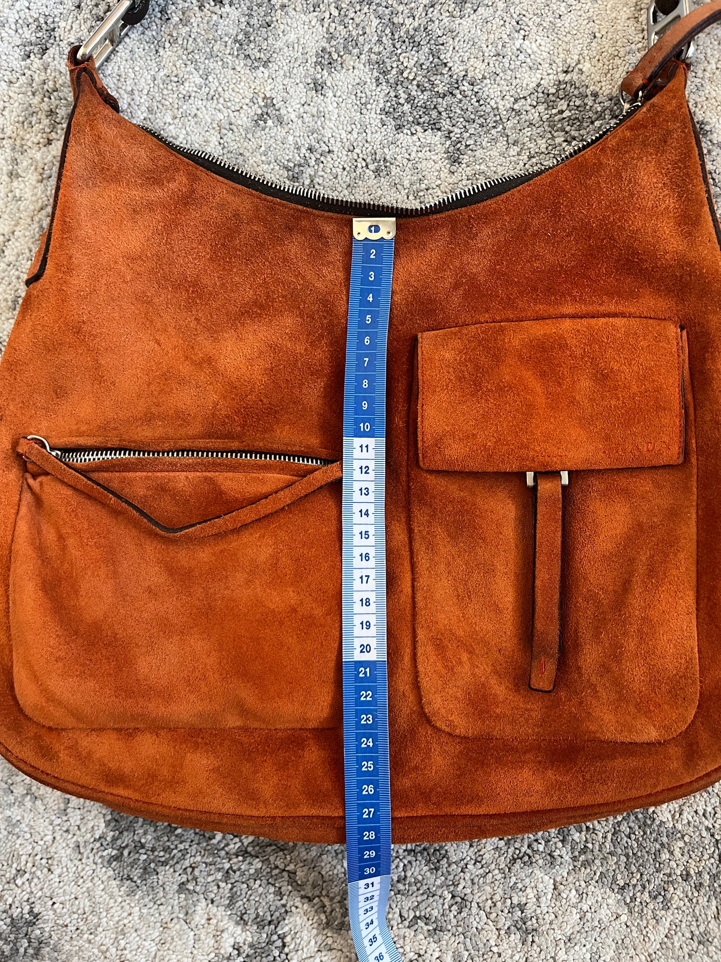 Prada FW1999 suede multipockets shoulder bag