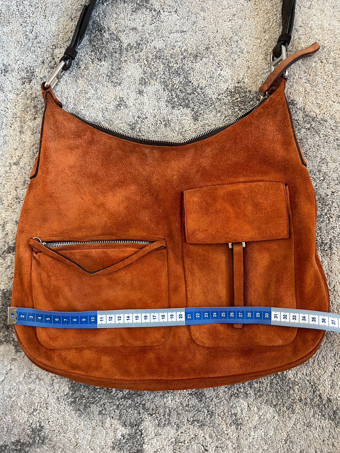Prada FW1999 suede multipockets shoulder bag