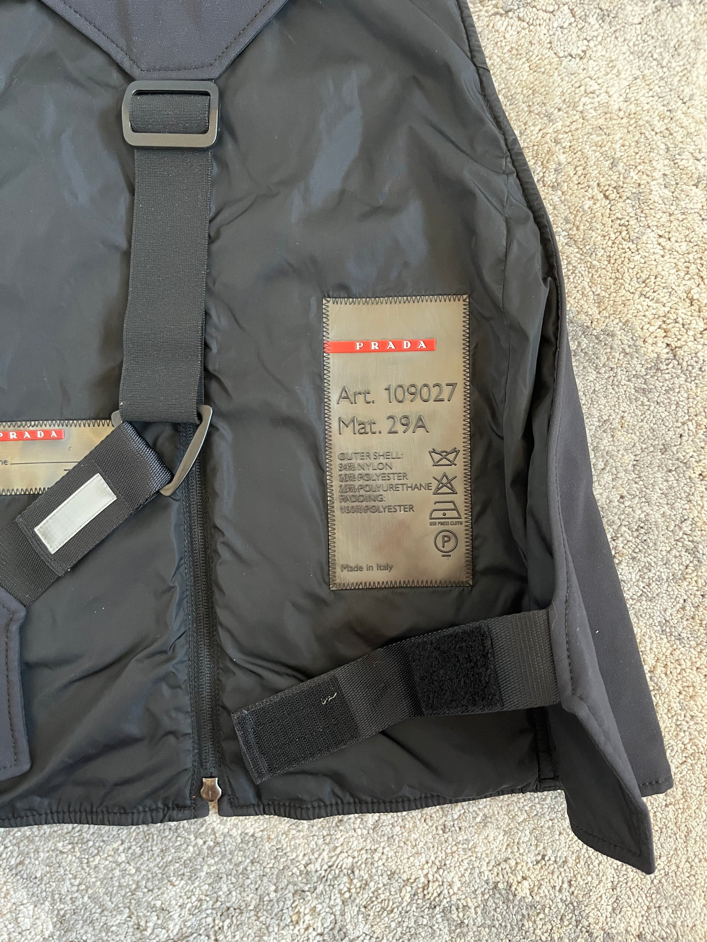 Prada FW1999 nylon vest with back strap