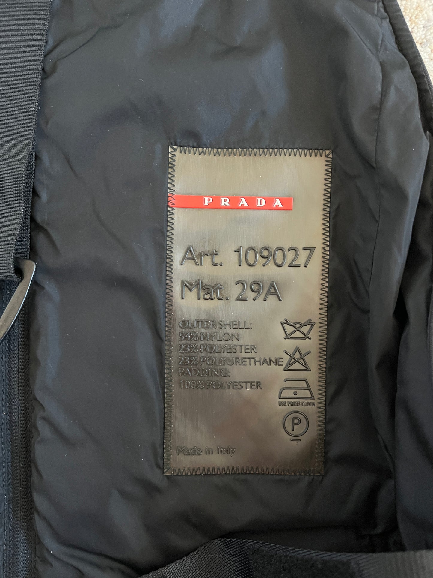 Prada FW1999 nylon vest with back strap