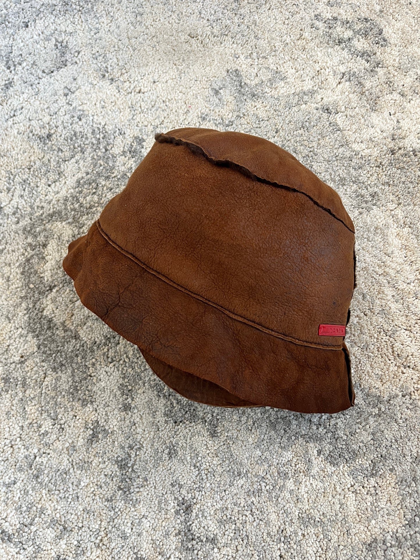 Prada 1990's leather & fur hat