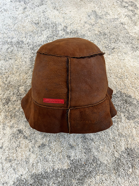 Prada 1990's leather & fur hat
