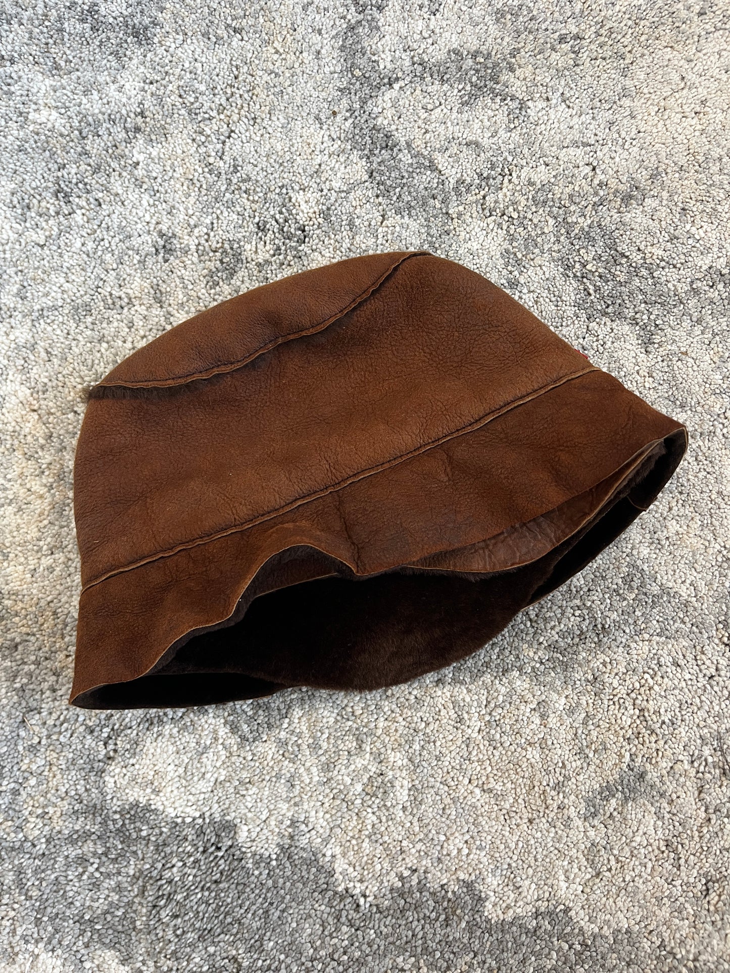 Prada 1990's leather & fur hat