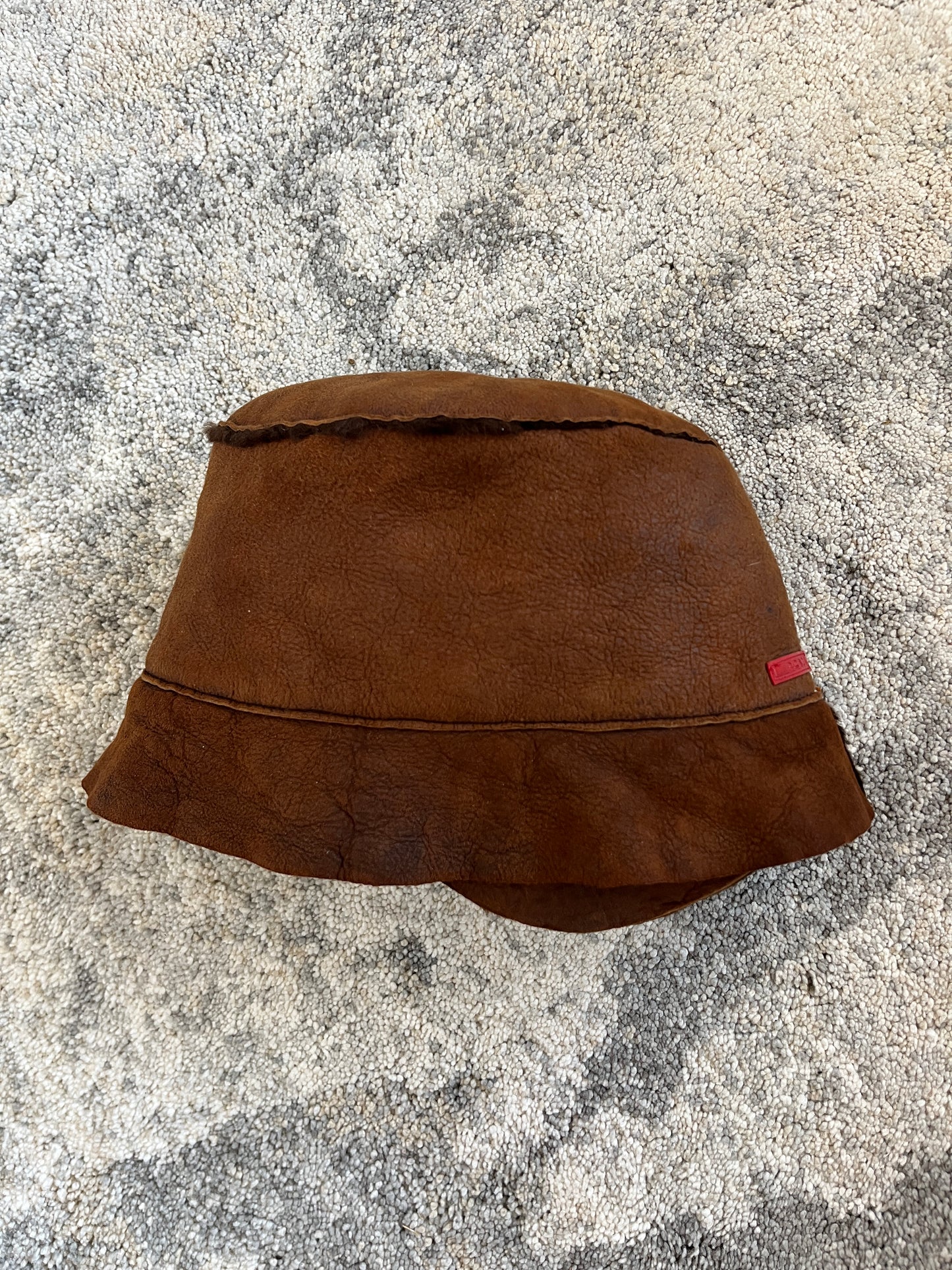 Prada 1990's leather & fur hat