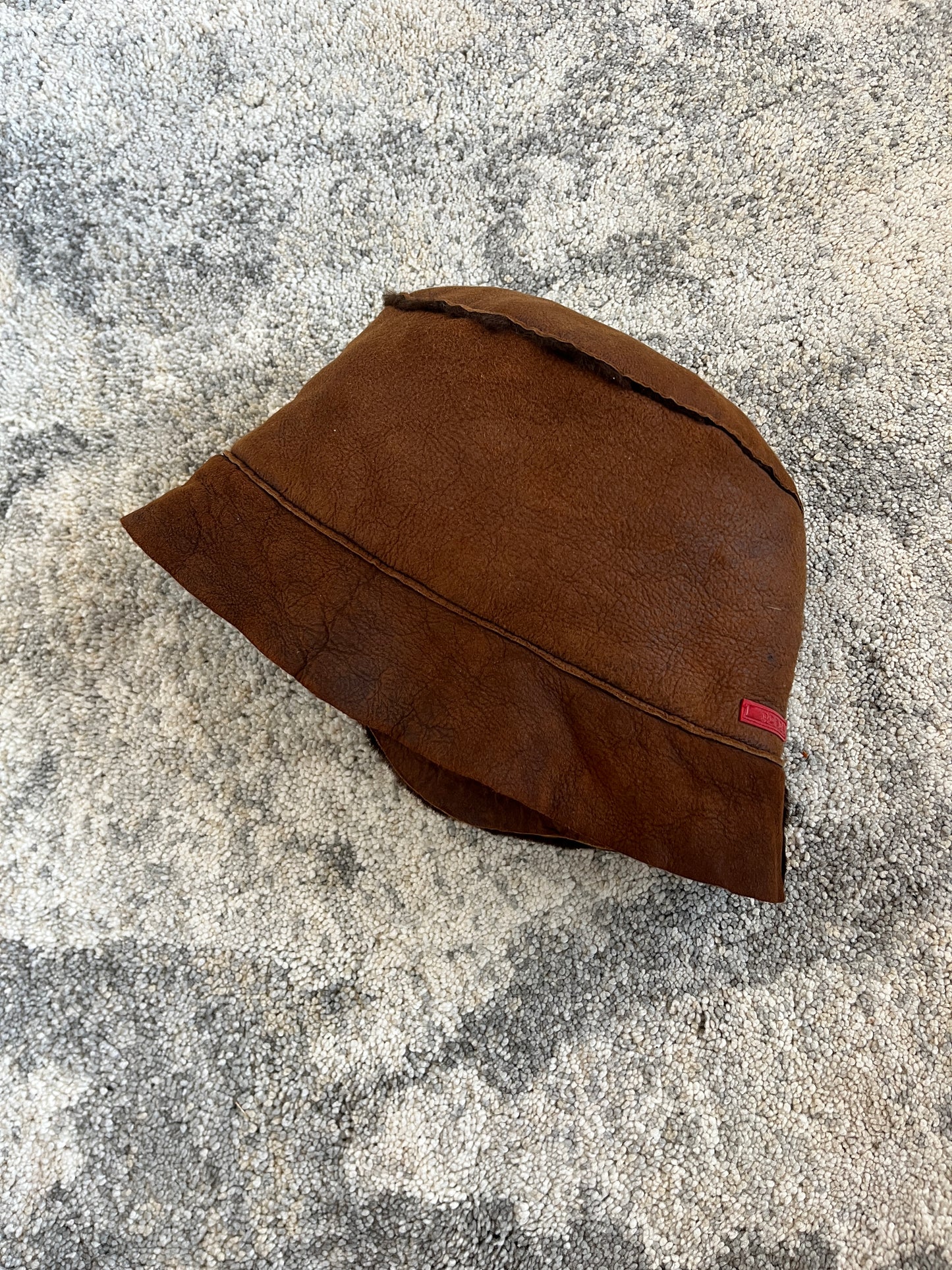 Prada 1990's leather & fur hat