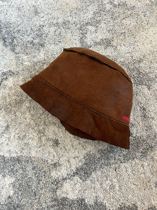 Prada 1990's leather & fur hat