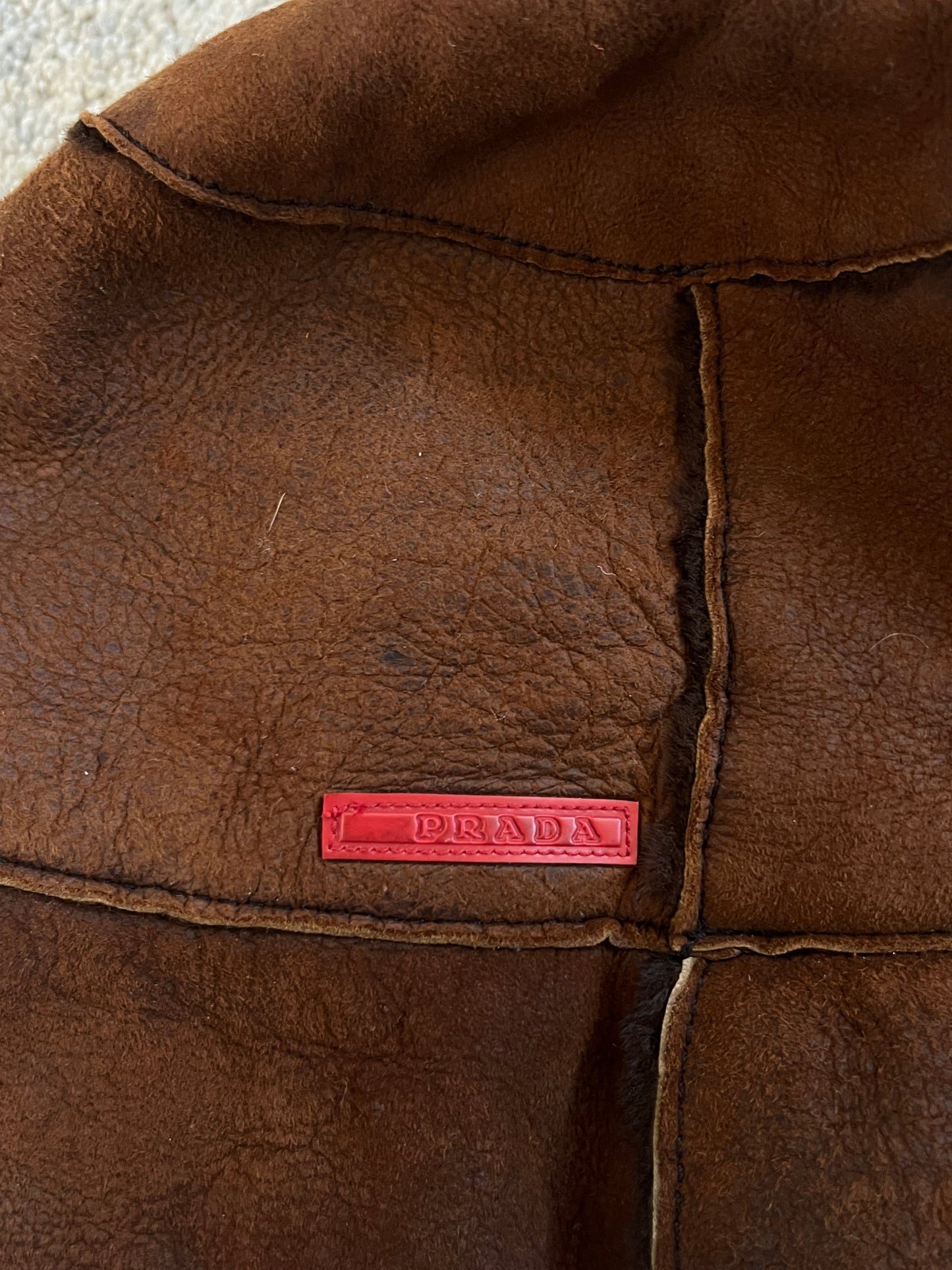 Prada 1990's leather & fur hat