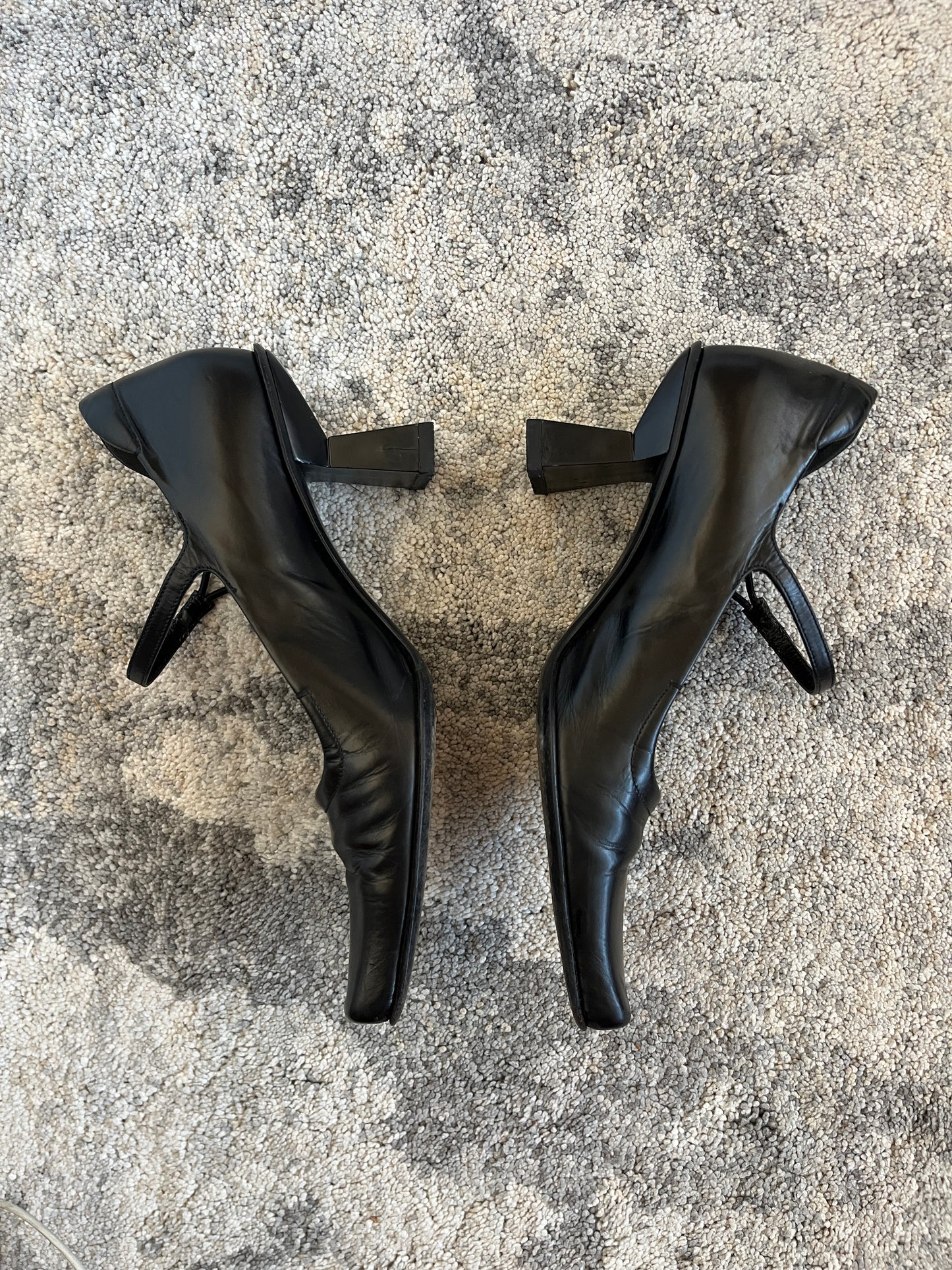 Prada 1999 leather & mirror heels