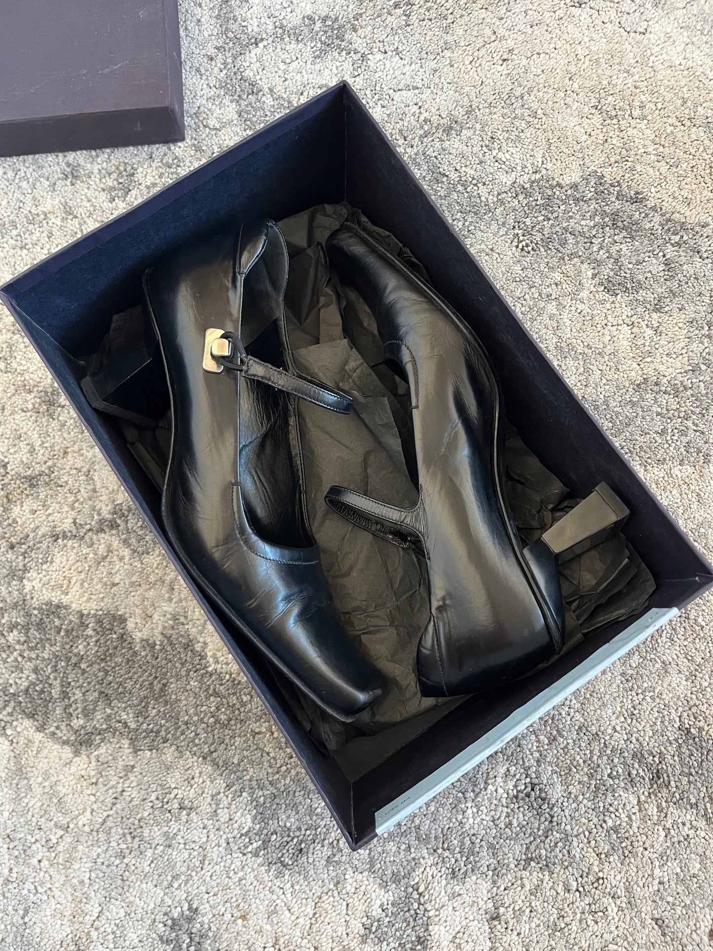 Prada 1999 leather & mirror heels