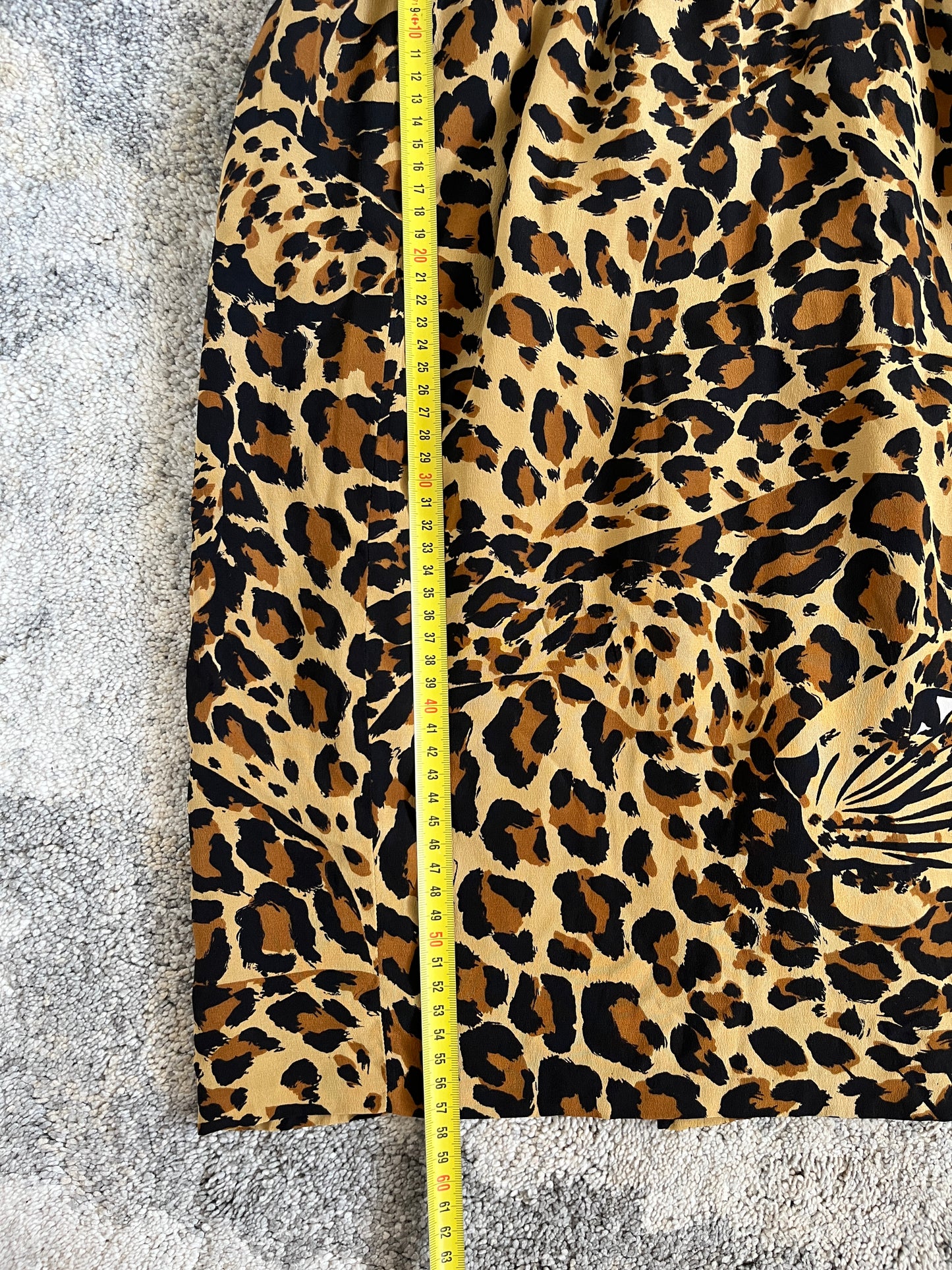 Yves Saint Laurent FW1986 leopard print silk skirt
