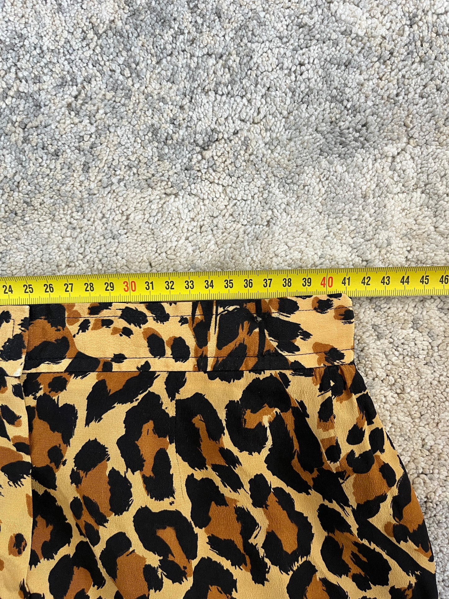 Yves Saint Laurent FW1986 leopard print silk skirt