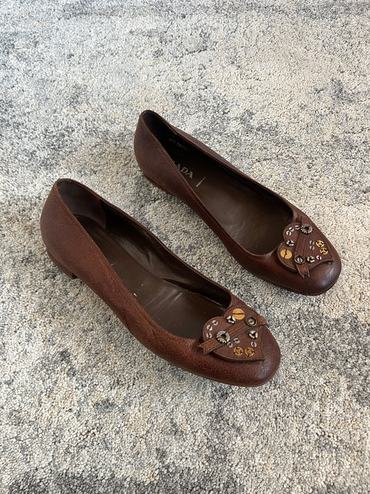 Prada 2000's leather ballet shoes