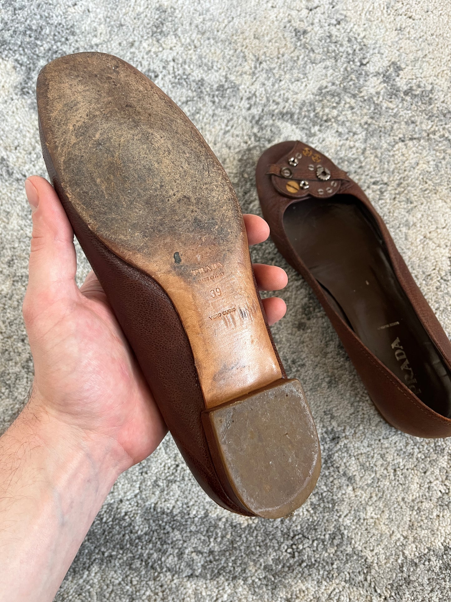 Prada 2000's leather ballet shoes