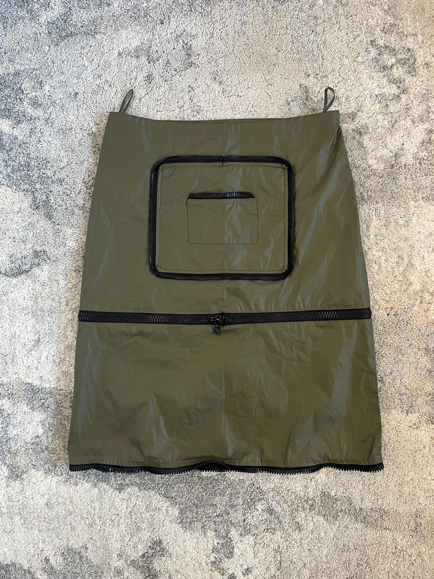 Miu Miu 1999 waxed cotton zip skirt