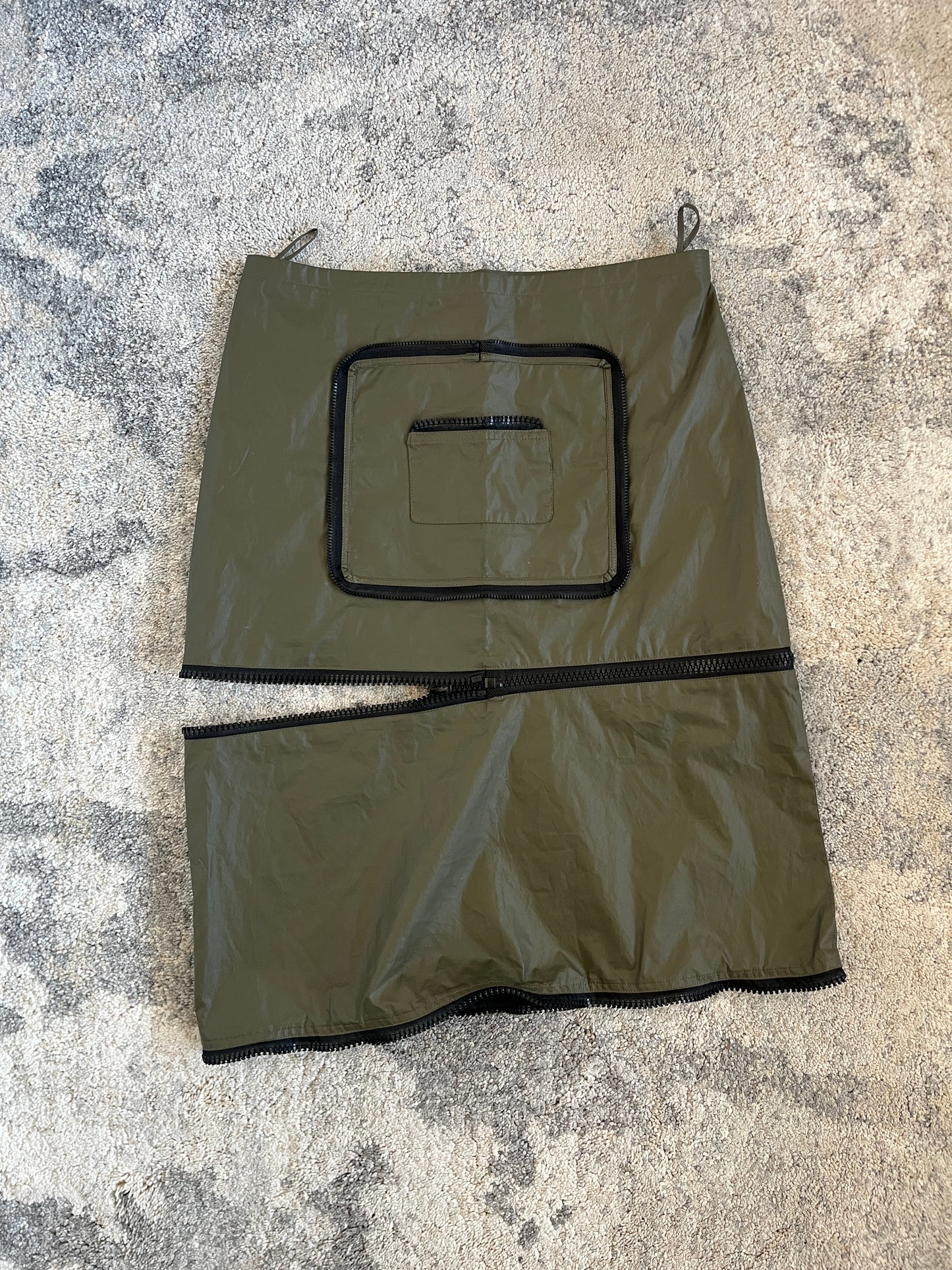 Miu Miu 1999 waxed cotton zip skirt