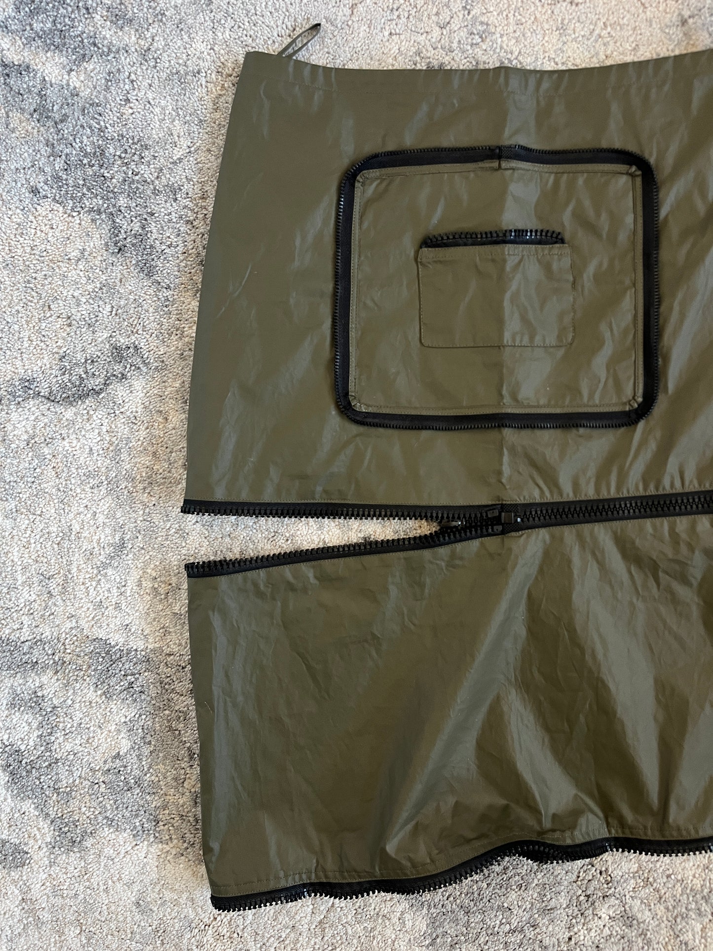 Miu Miu 1999 waxed cotton zip skirt
