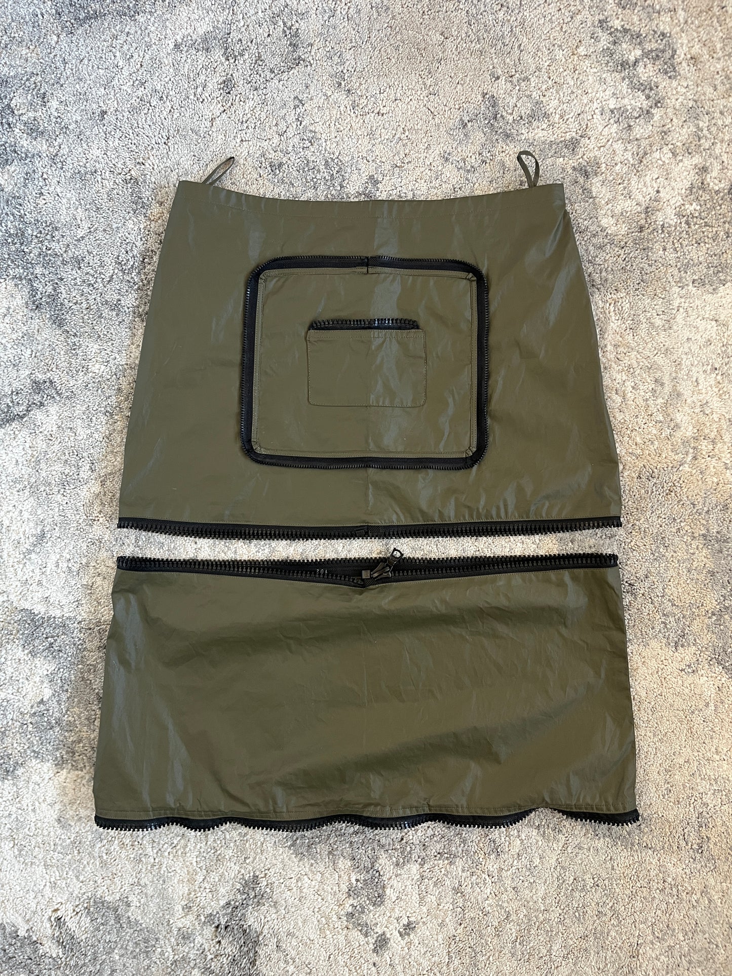 Miu Miu 1999 waxed cotton zip skirt