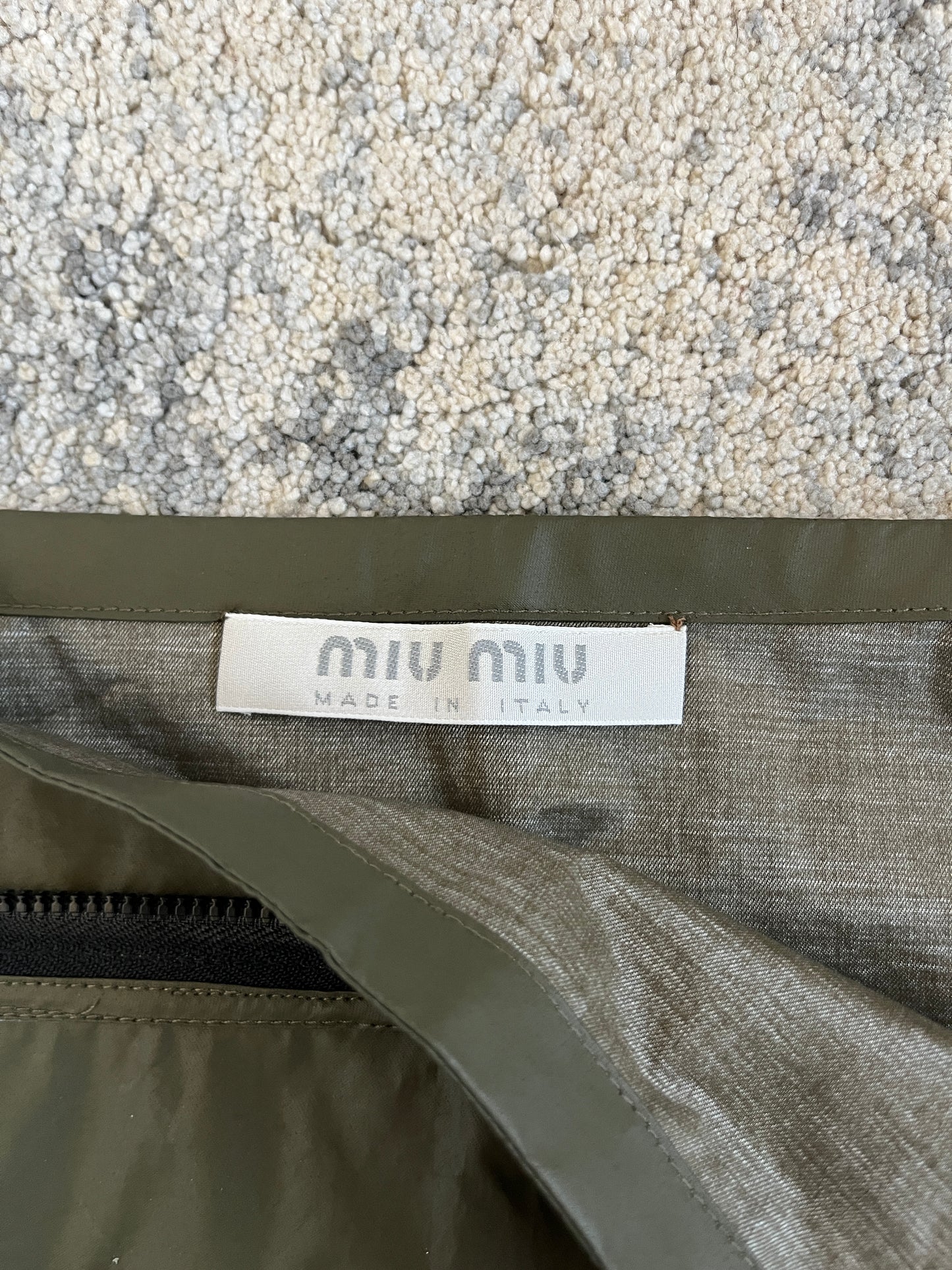 Miu Miu 1999 waxed cotton zip skirt