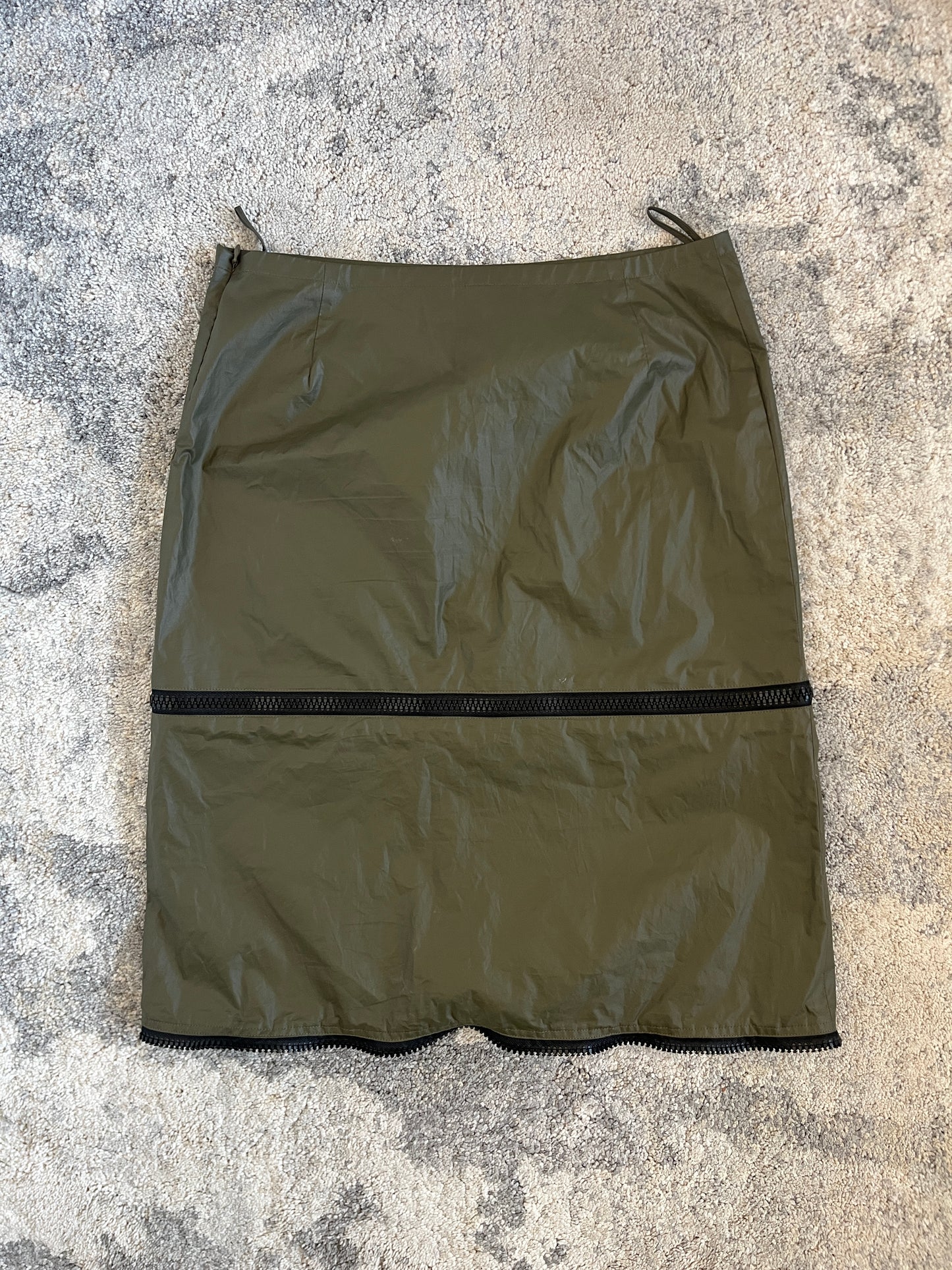 Miu Miu 1999 waxed cotton zip skirt