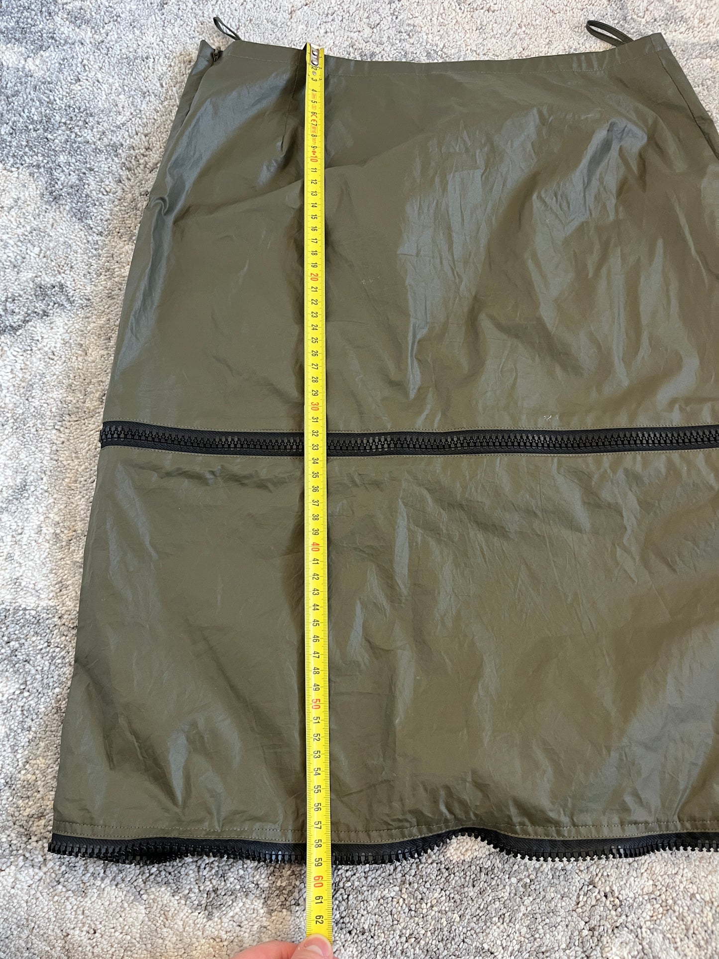 Miu Miu 1999 waxed cotton zip skirt