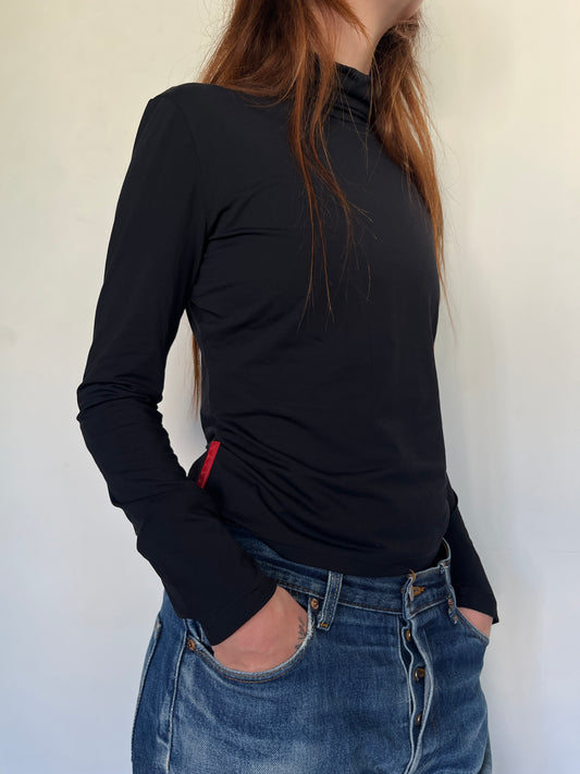 Prada 2000's turtleneck nylon longsleeve