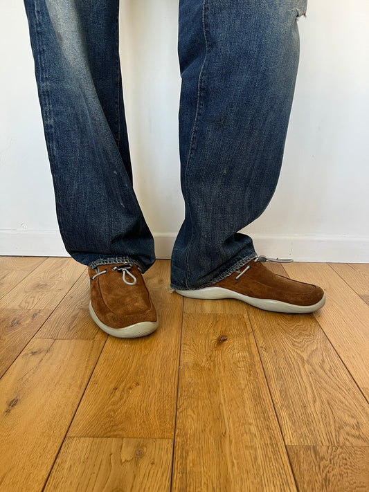 Prada SS1999 suede loafers