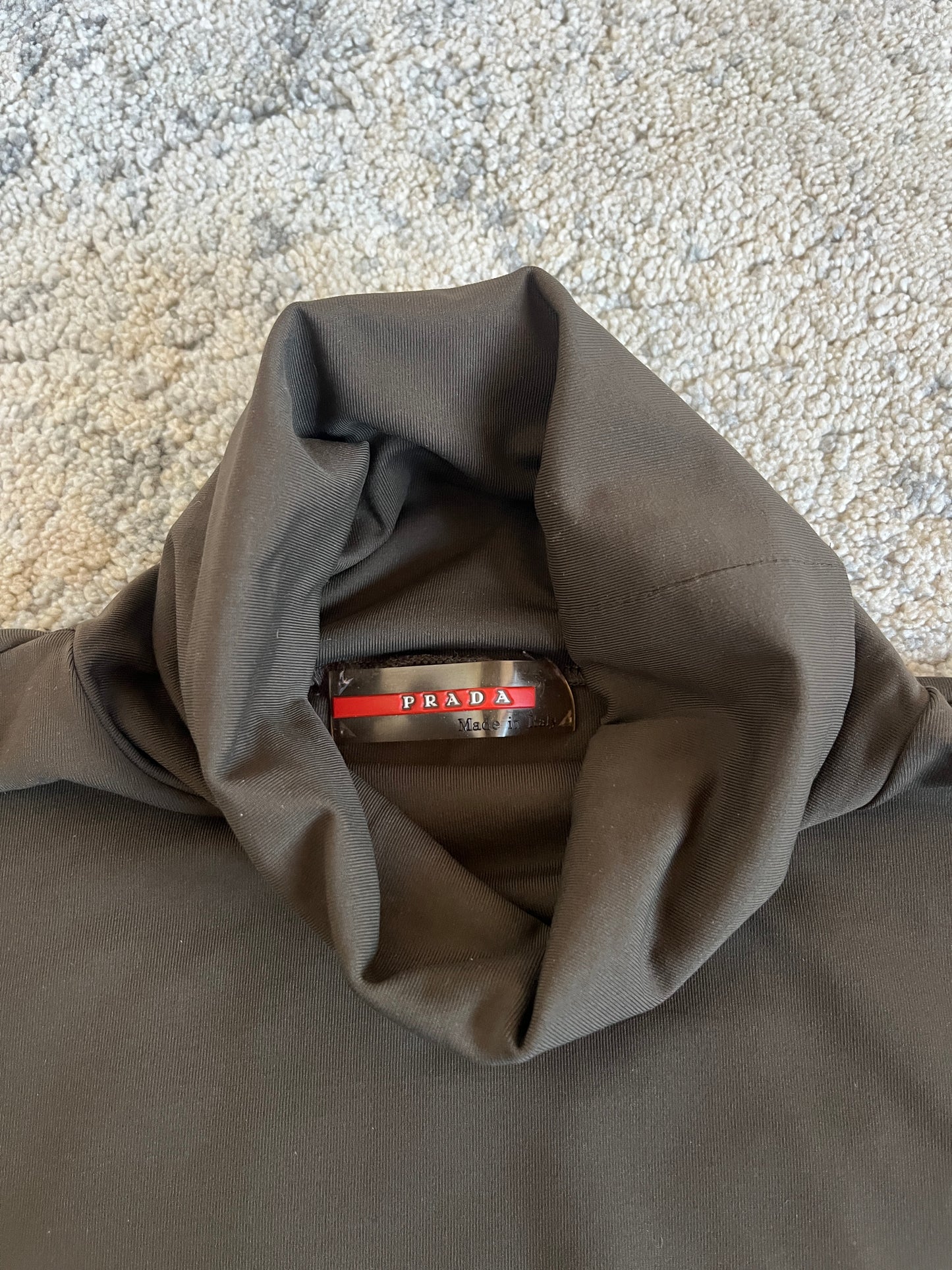 Prada 2000's turtleneck nylon  tee shirt