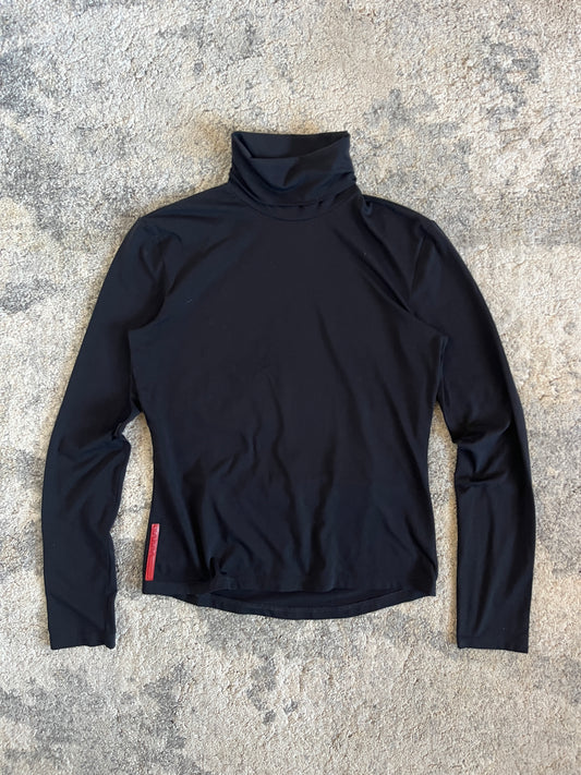 Prada 2000's turtleneck nylon longsleeve