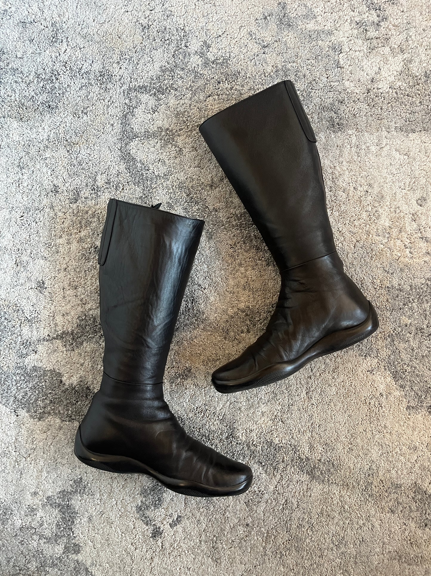 Prada 2000's leather velcro boots