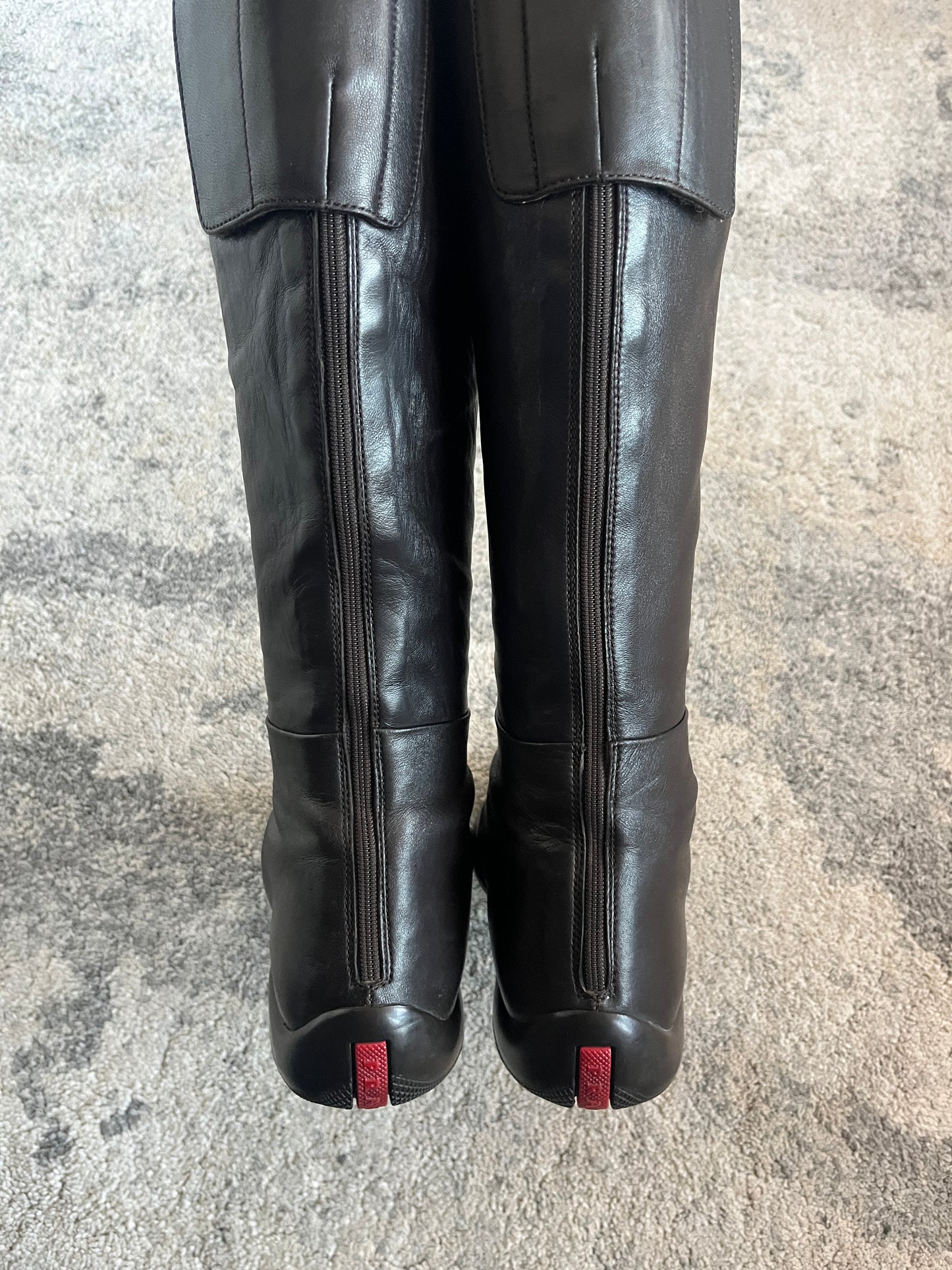 Prada 2000's leather velcro boots