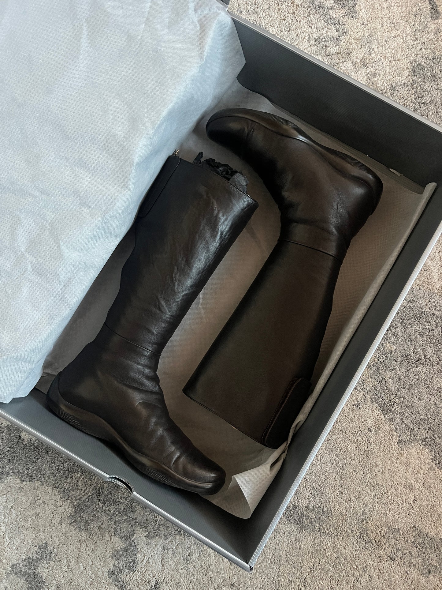 Prada 2000's leather velcro boots