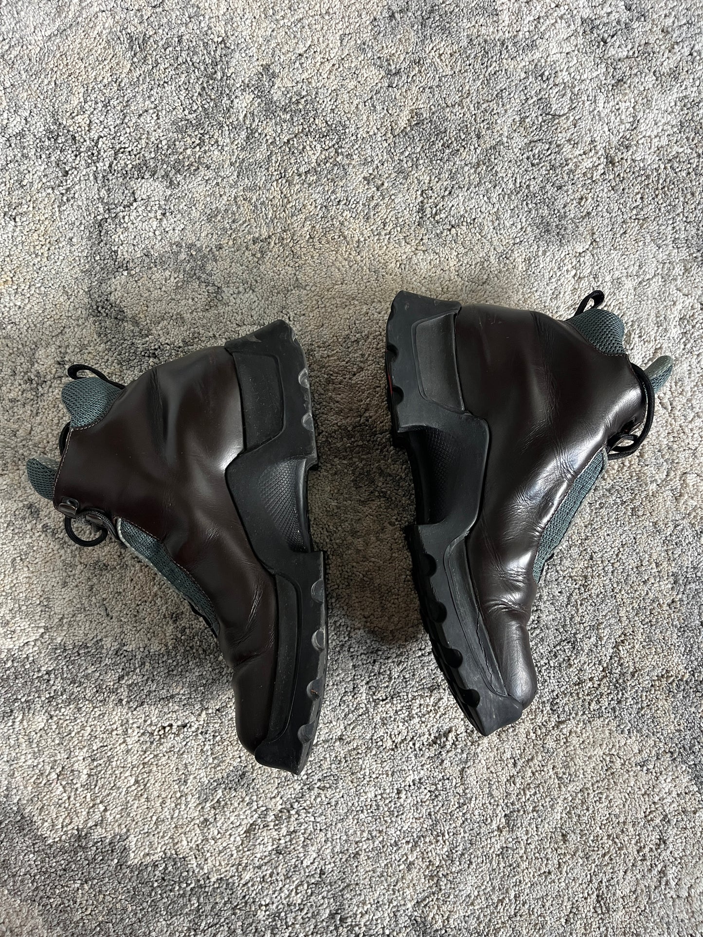Prada 1990's hiking leather boots with vibram soles