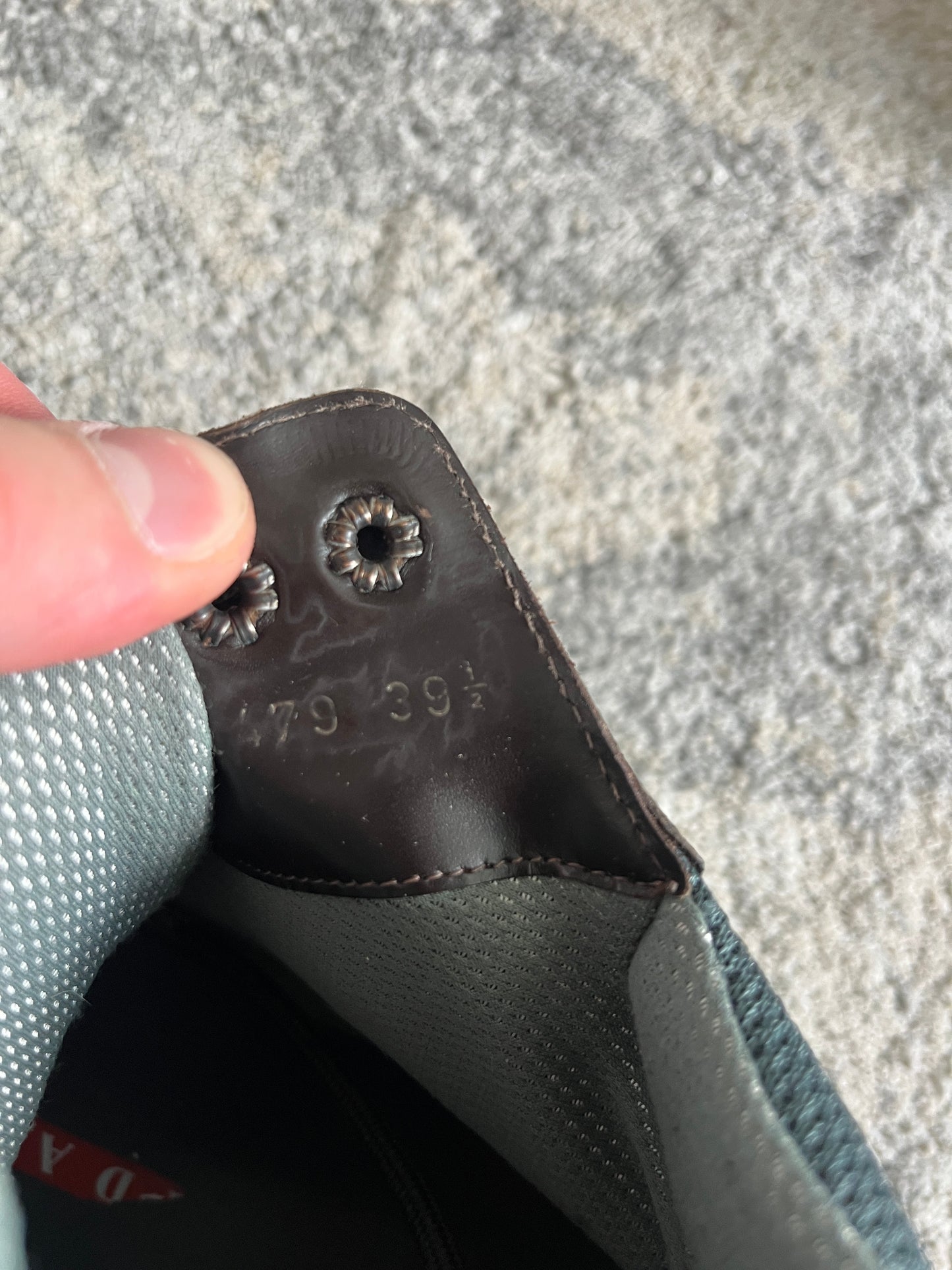 Prada 1990's hiking leather boots with vibram soles